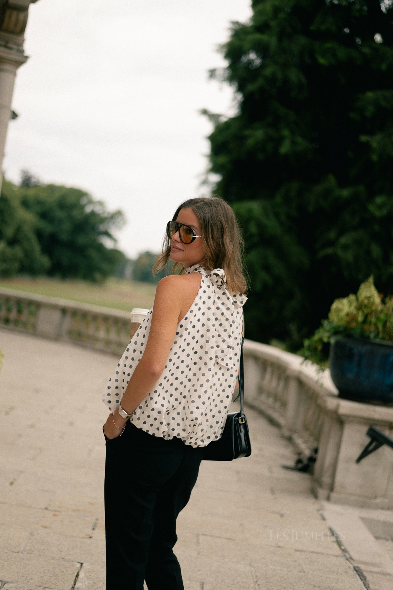 Marie halterneck top polkadots