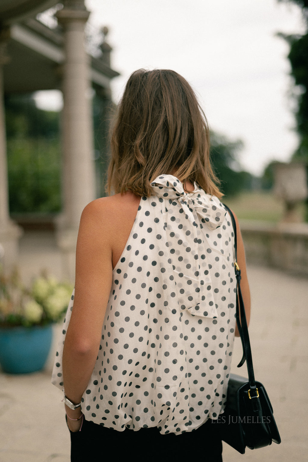 Marie halterneck top polkadots