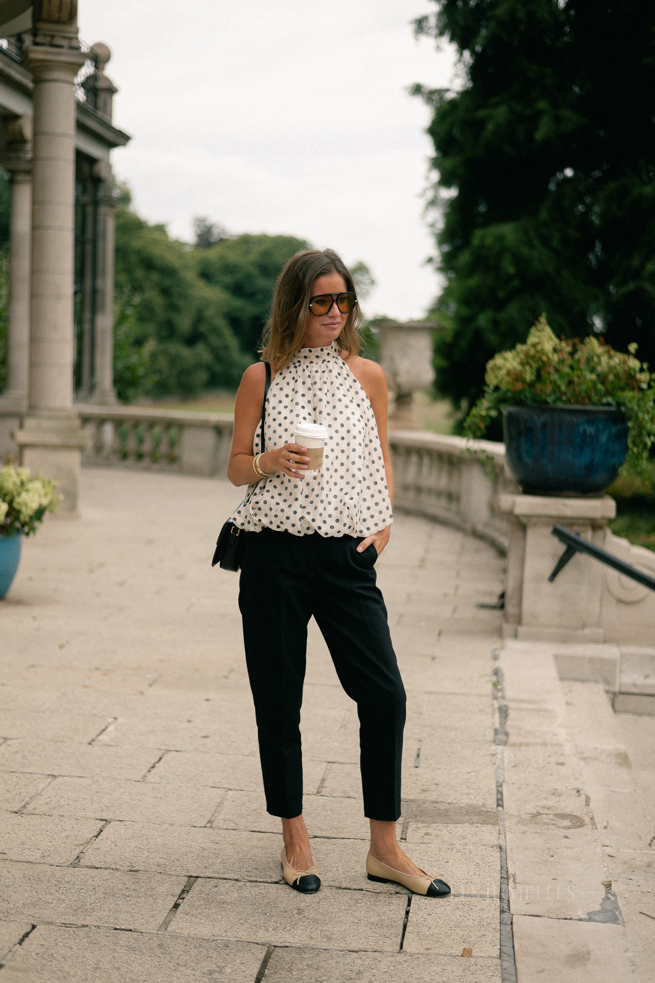 Marie halterneck top polkadots