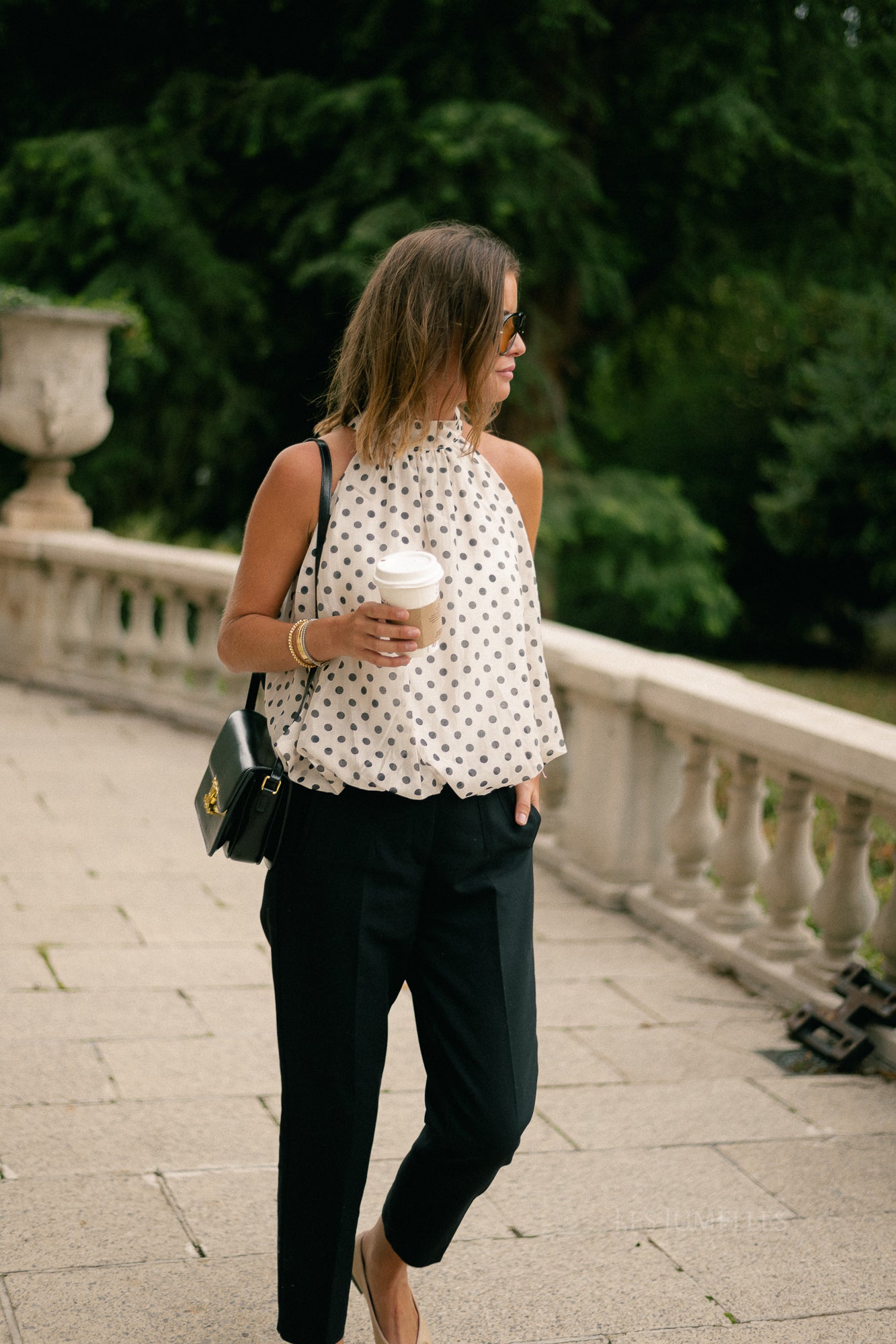 Marie halterneck top polkadots
