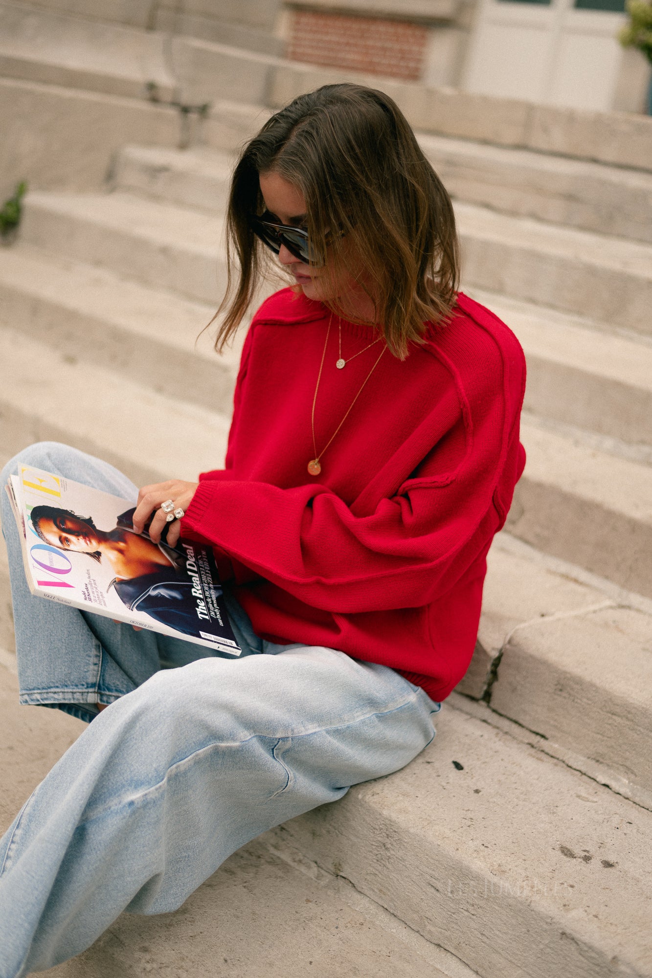 Naiba wool jumper tango red