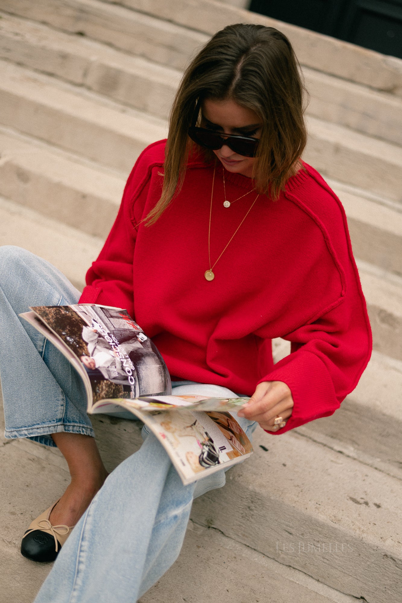 Naiba wool jumper tango red