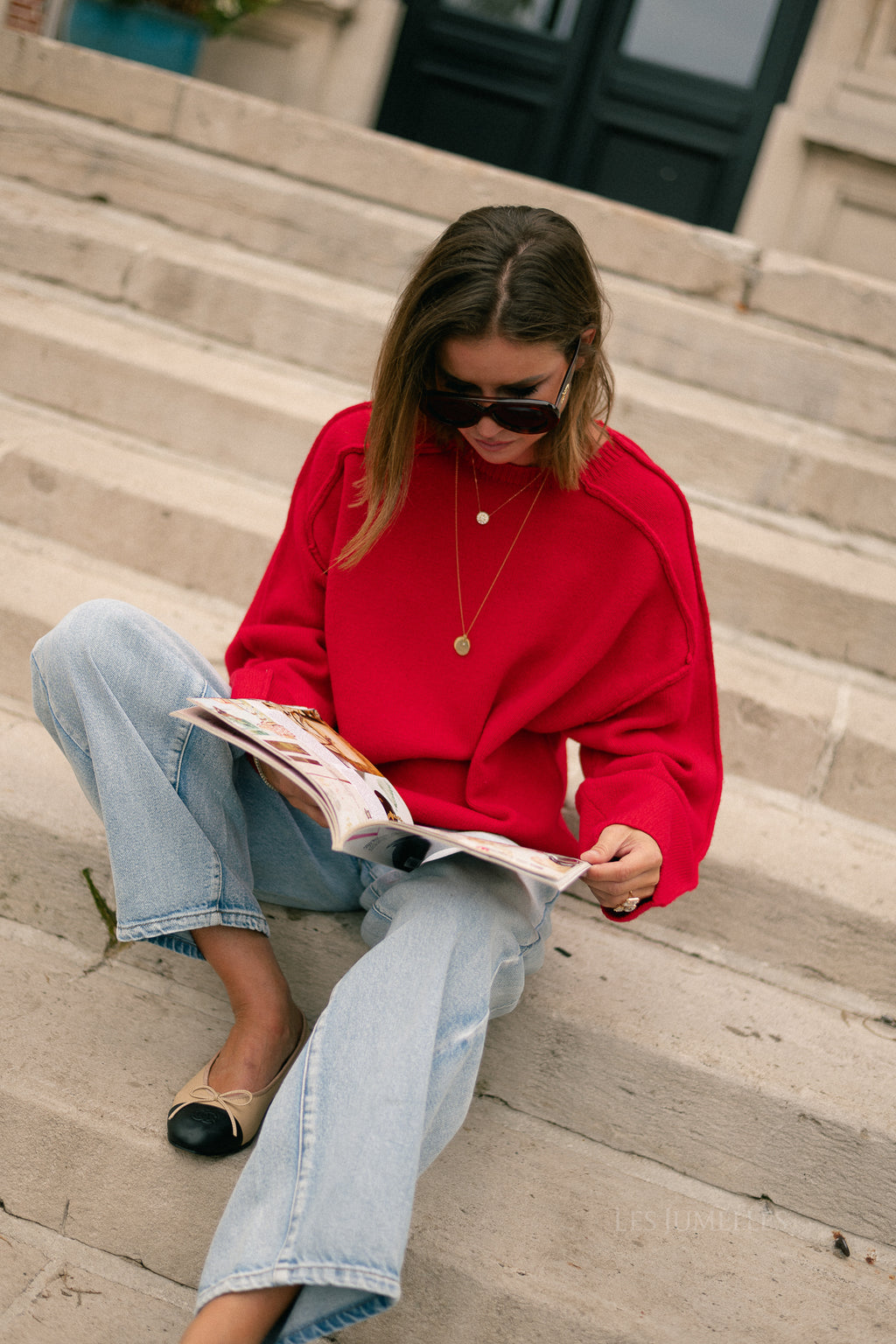 Naiba wool jumper tango red