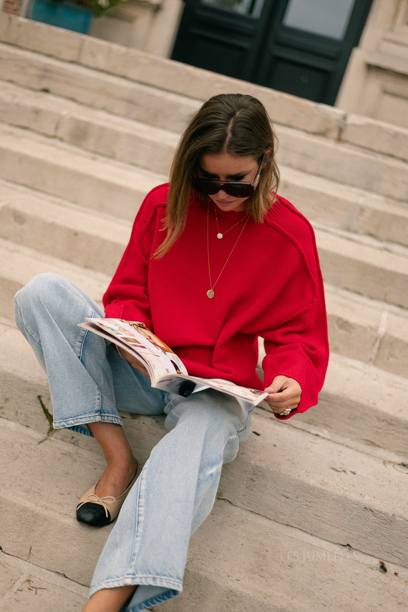 Naiba wool jumper tango red