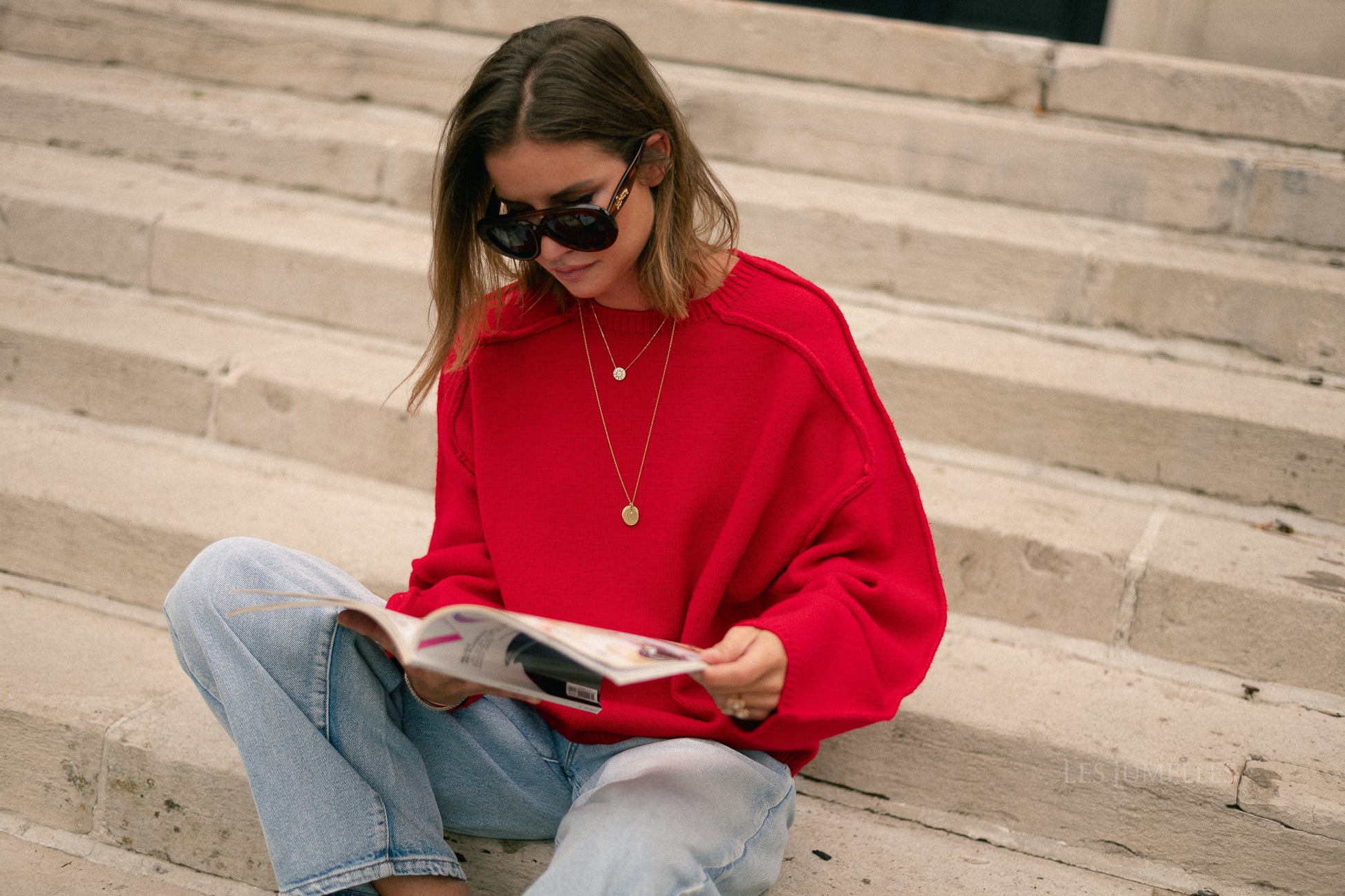 Naiba wool jumper tango red