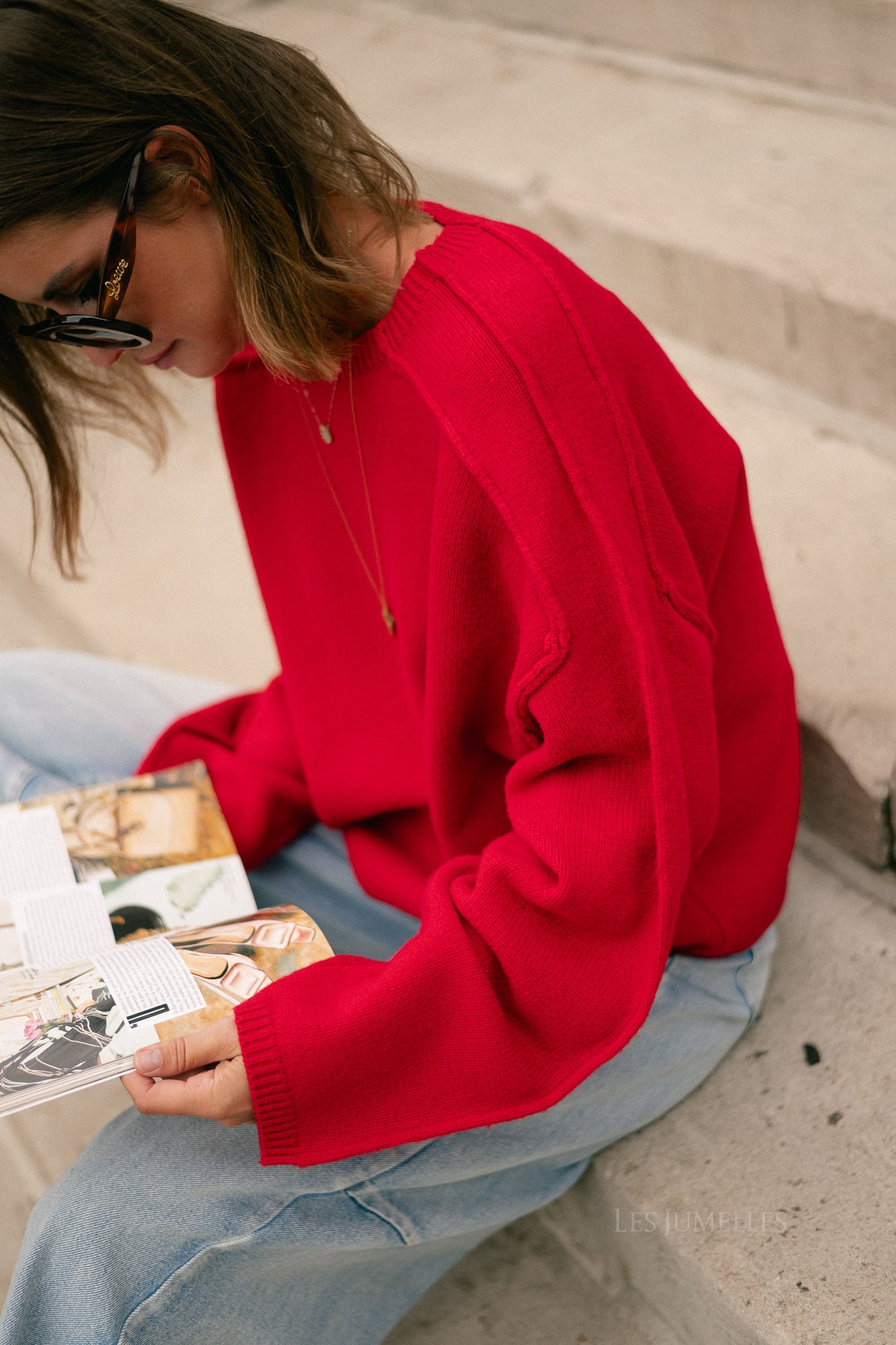 Naiba wool jumper tango red