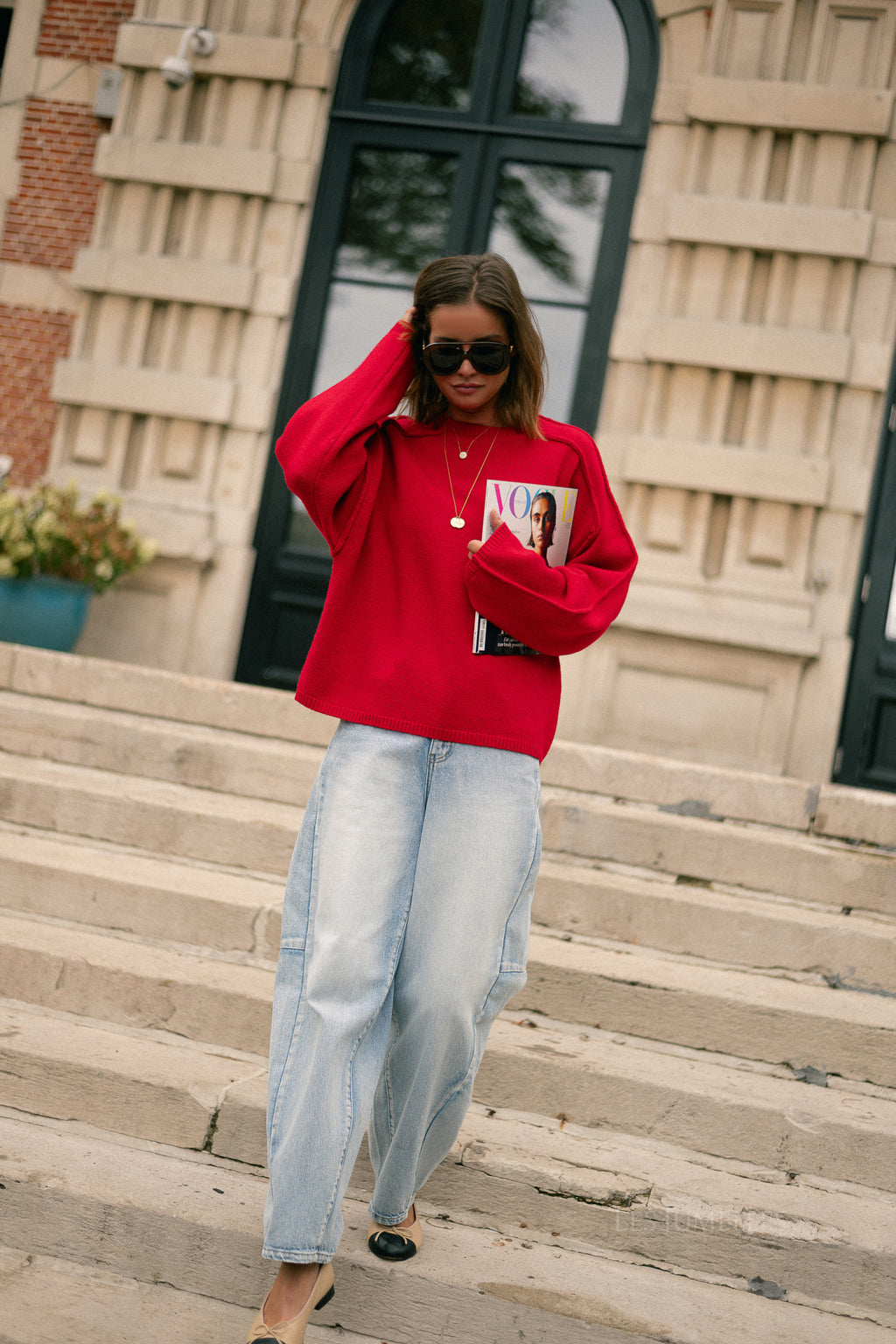 Naiba wool jumper tango red