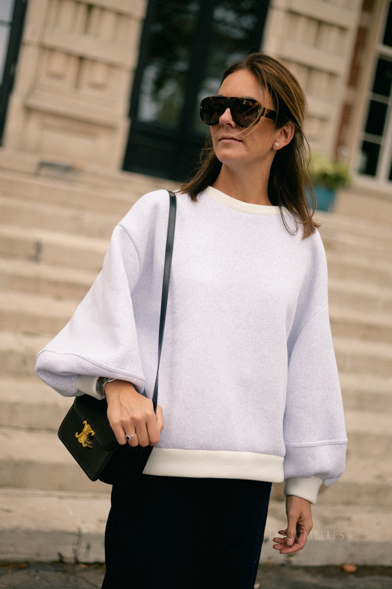 Anke sweater light grey/ecru