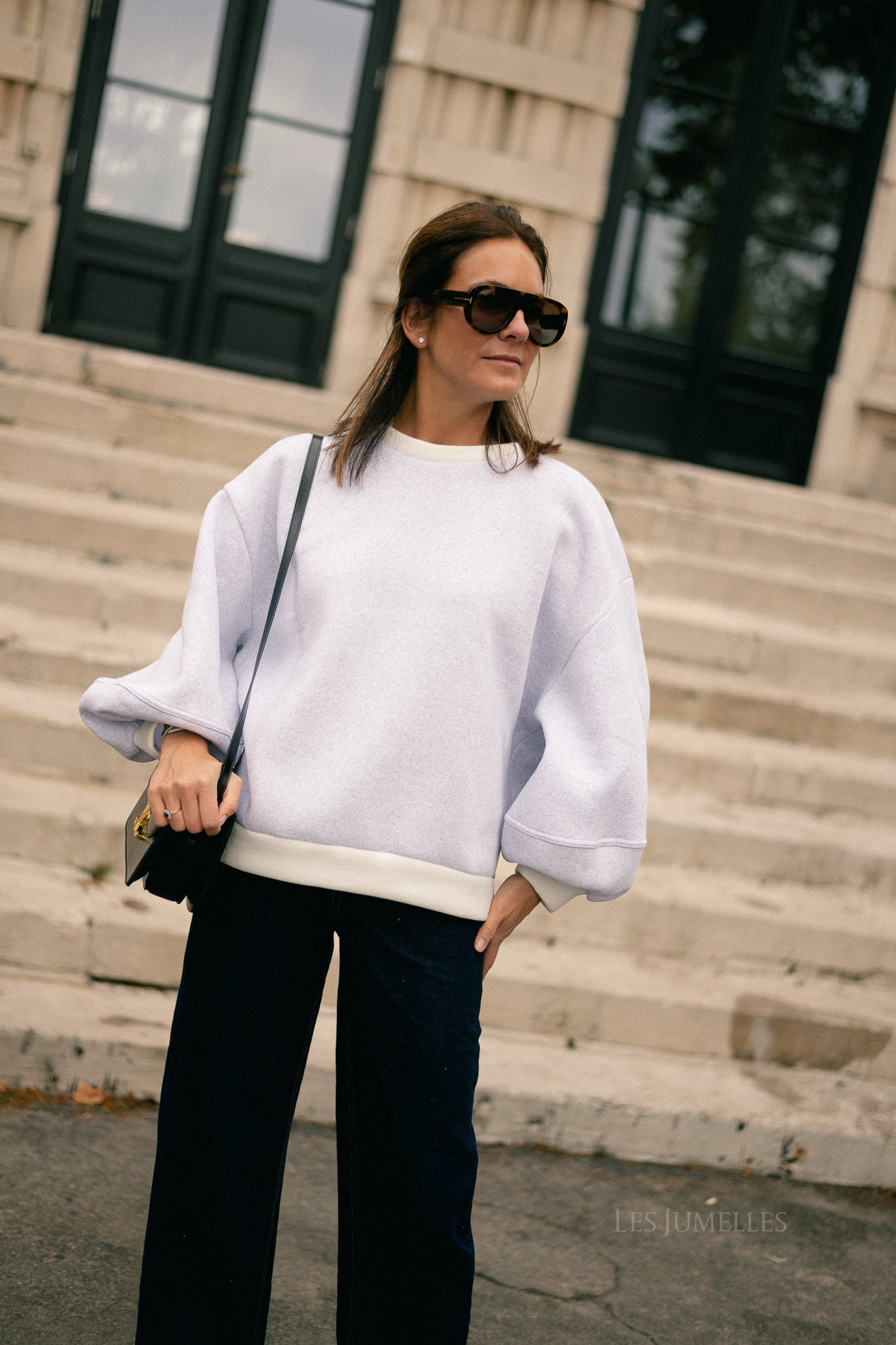Anke sweater light grey/ecru