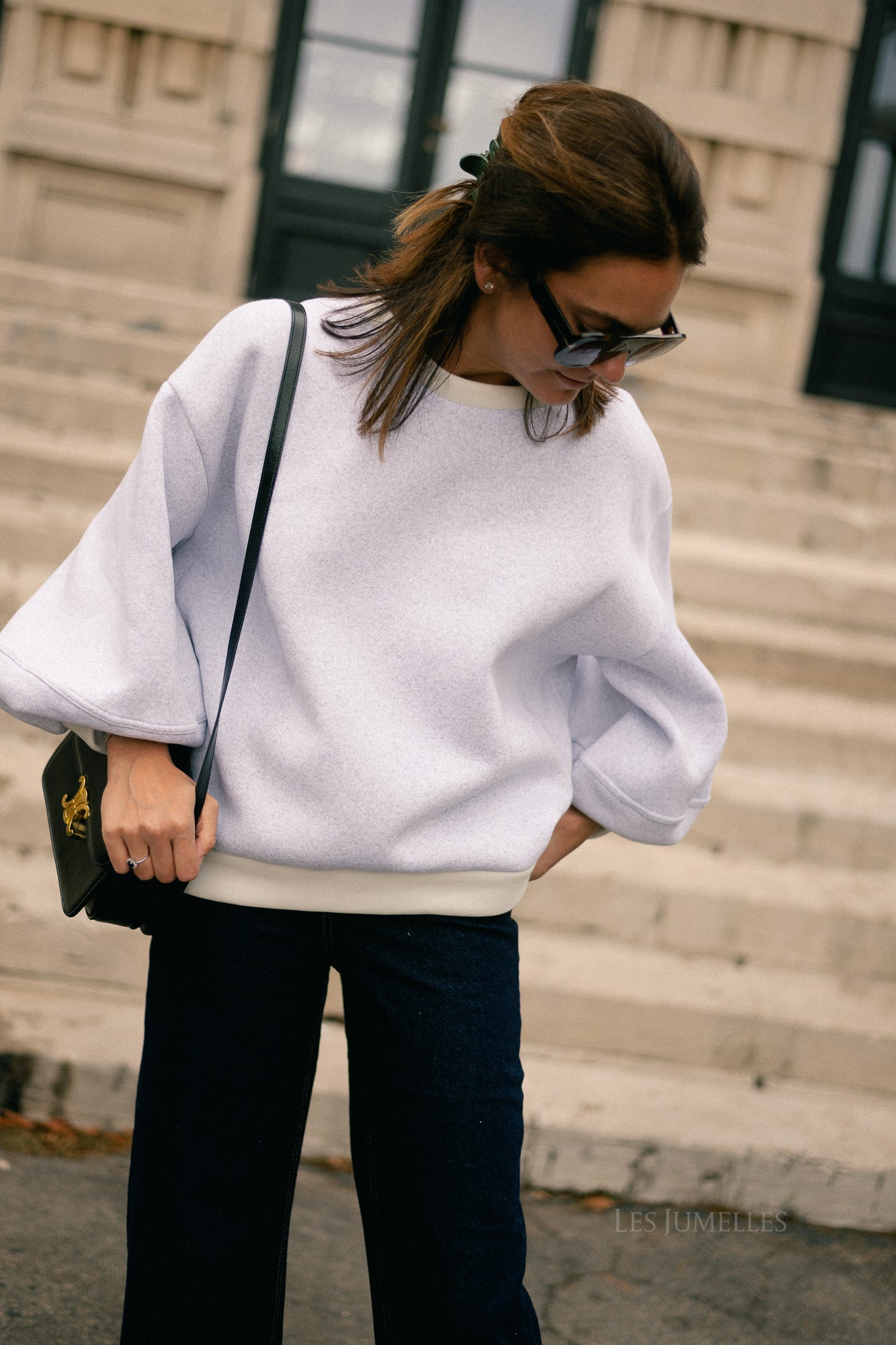 Anke sweater light grey/ecru