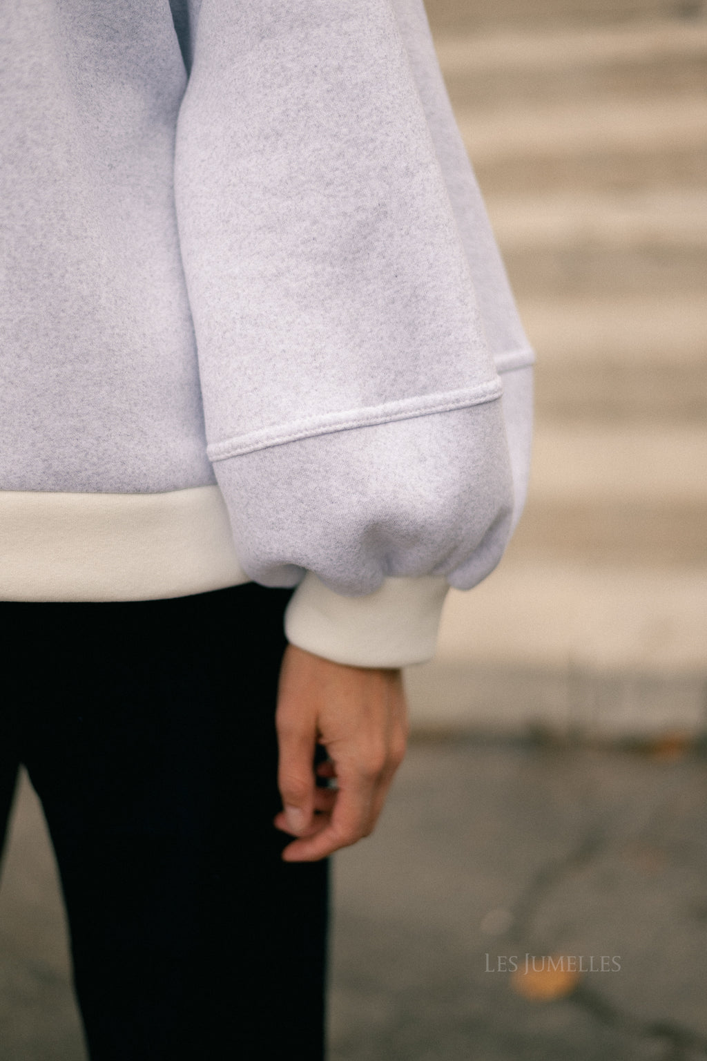 Anke sweater light grey/ecru