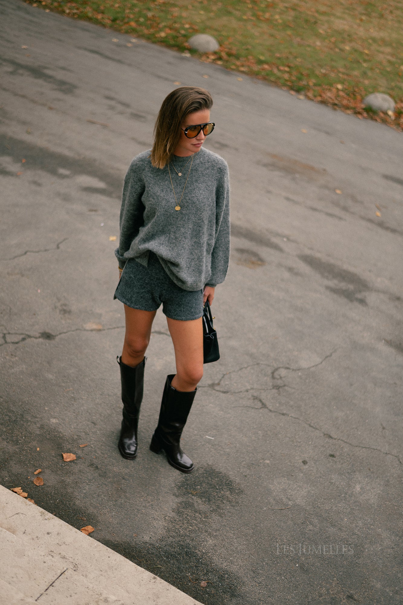 Stevie shorts dark grey melange