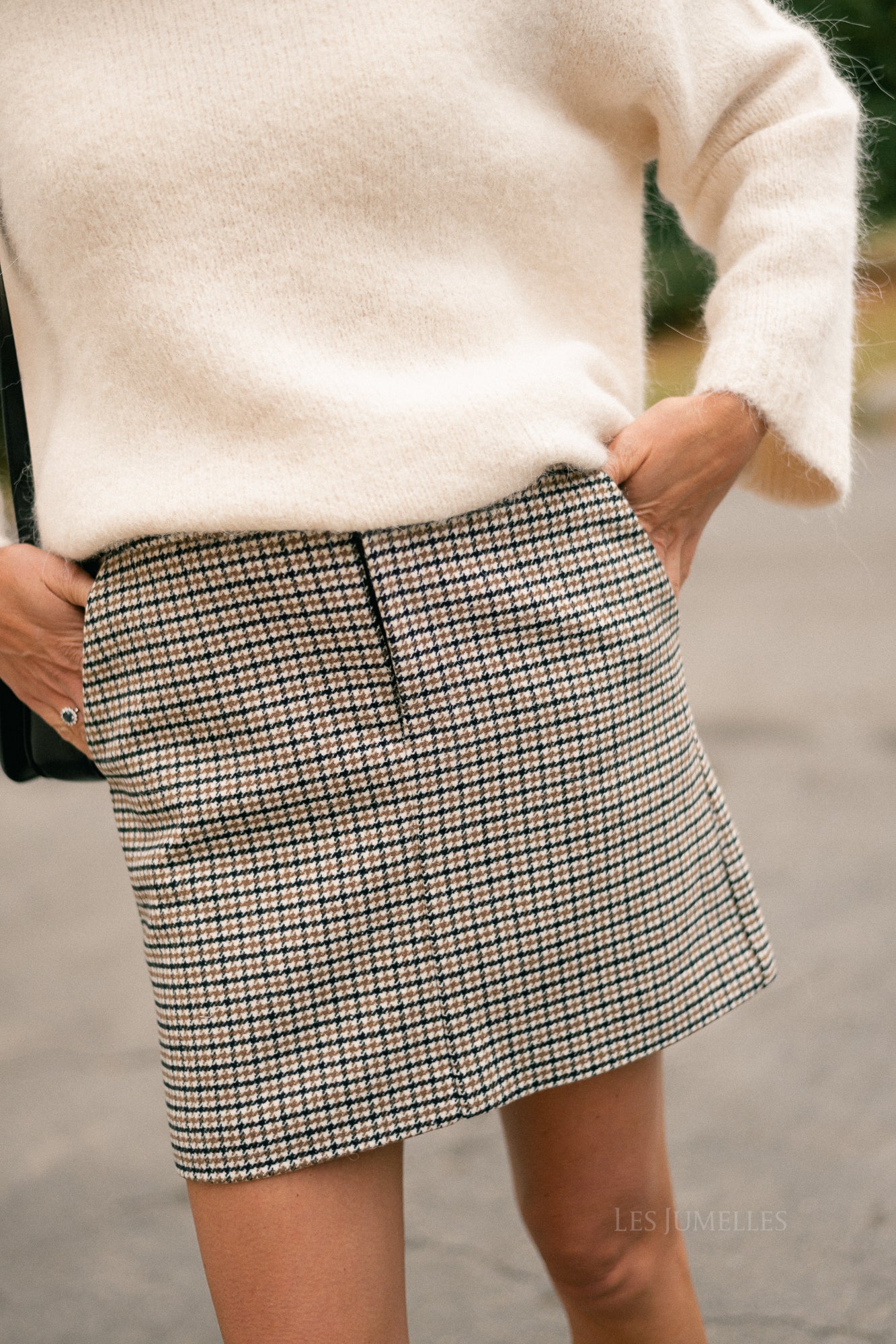 VIRafia HW mini skirt bistre/houndstoot