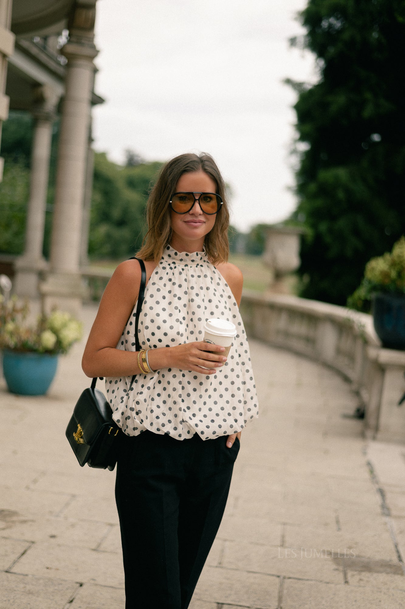 Marie halterneck top polkadots