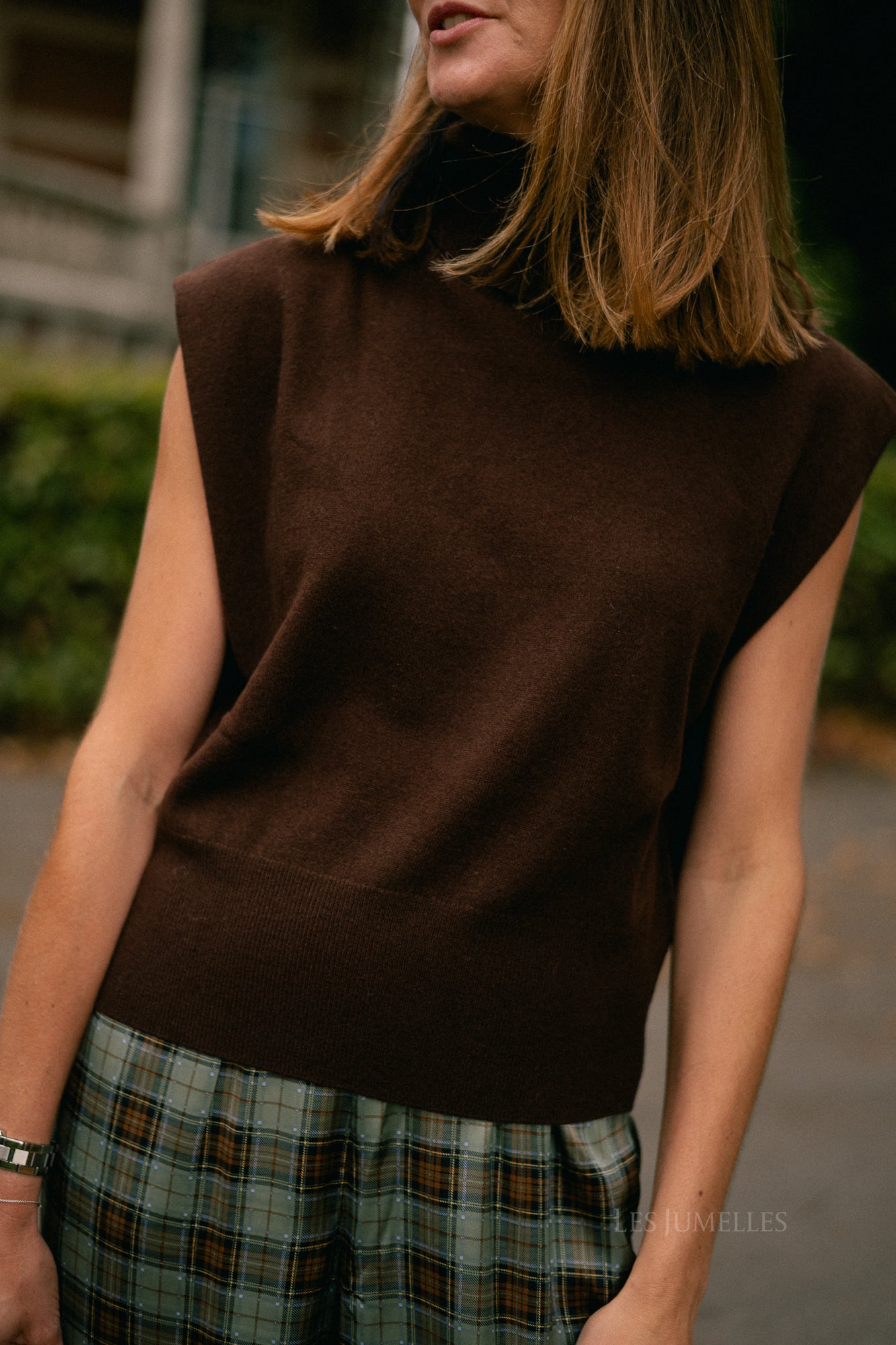 GZManzi waistcoat deep burnt brown