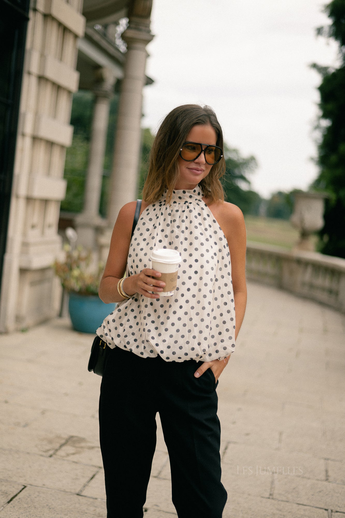 Marie halterneck top polkadots