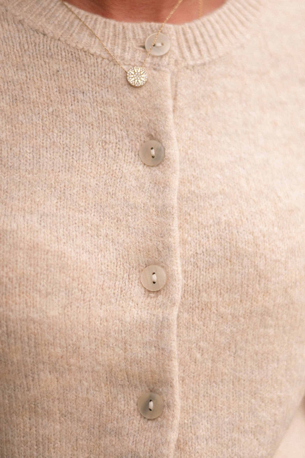 VIGladys O-neck knit cardigan natural melange