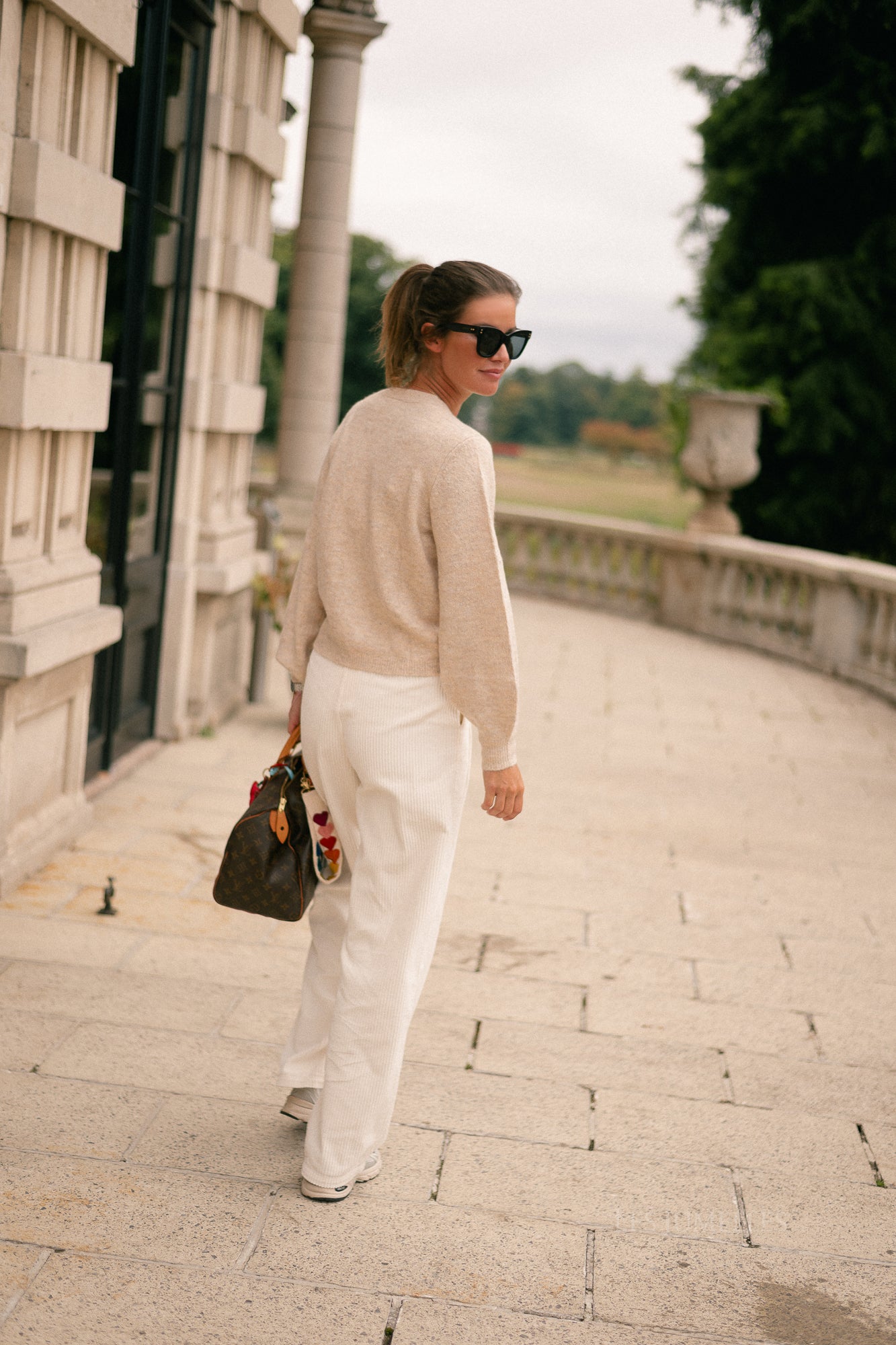 VIGladys O-neck knit cardigan natural melange