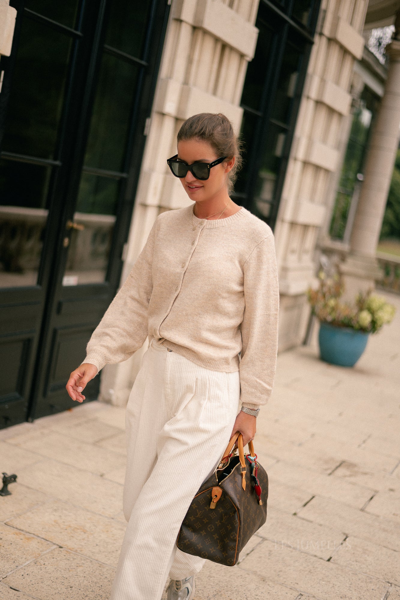 VIGladys O-neck knit cardigan natural melange