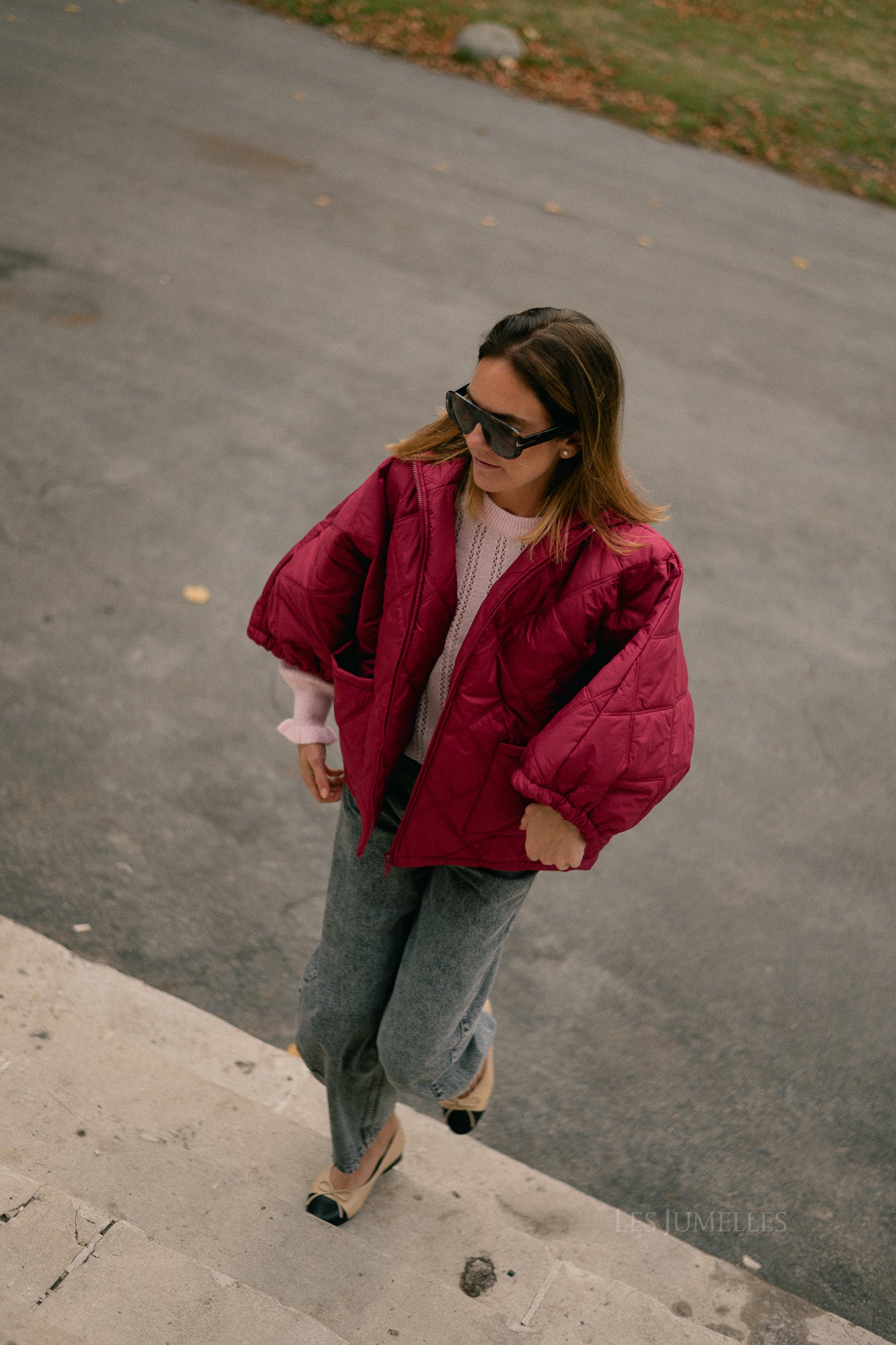 Sophie quilted jacket earth red