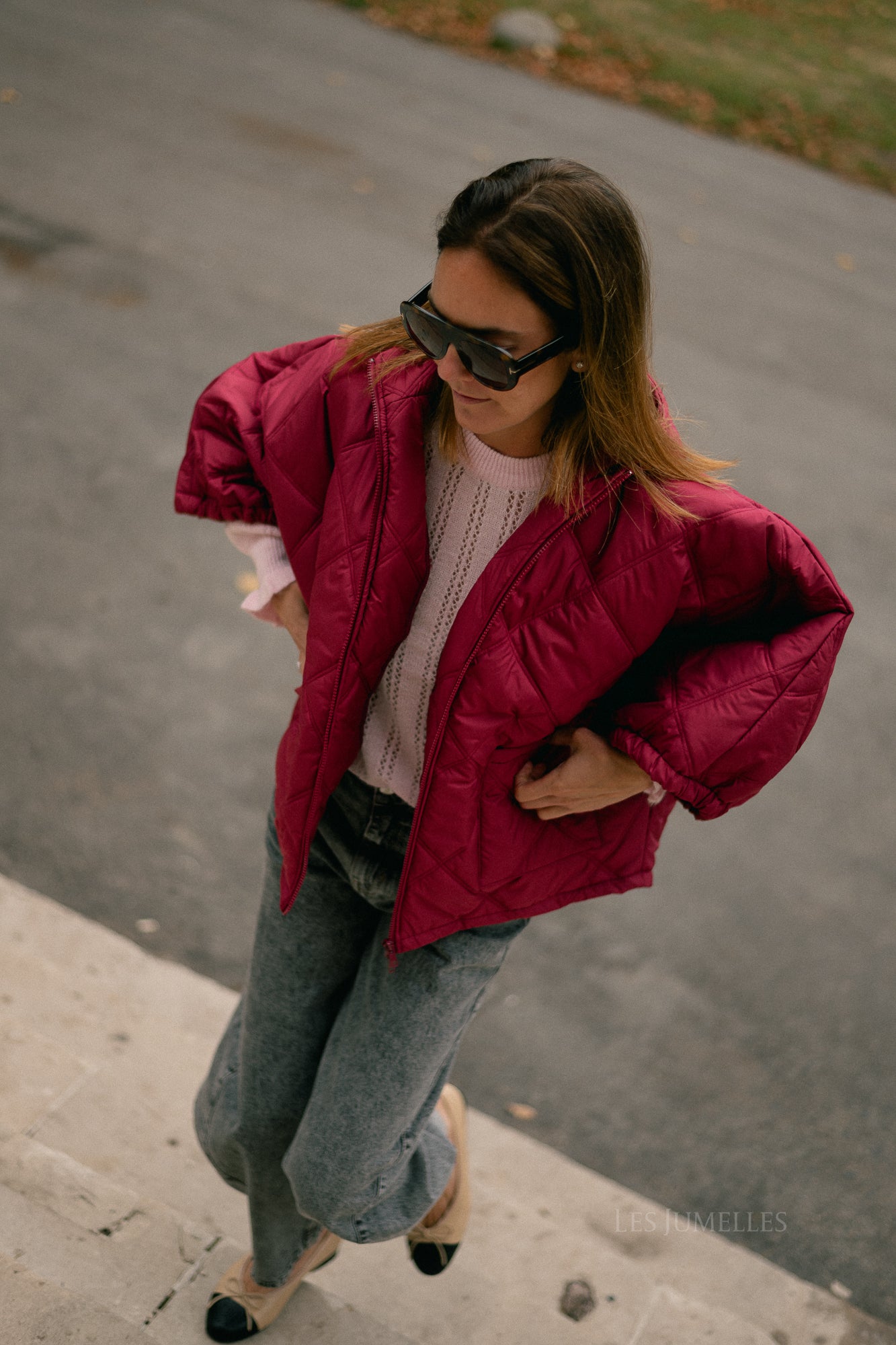Sophie quilted jacket earth red