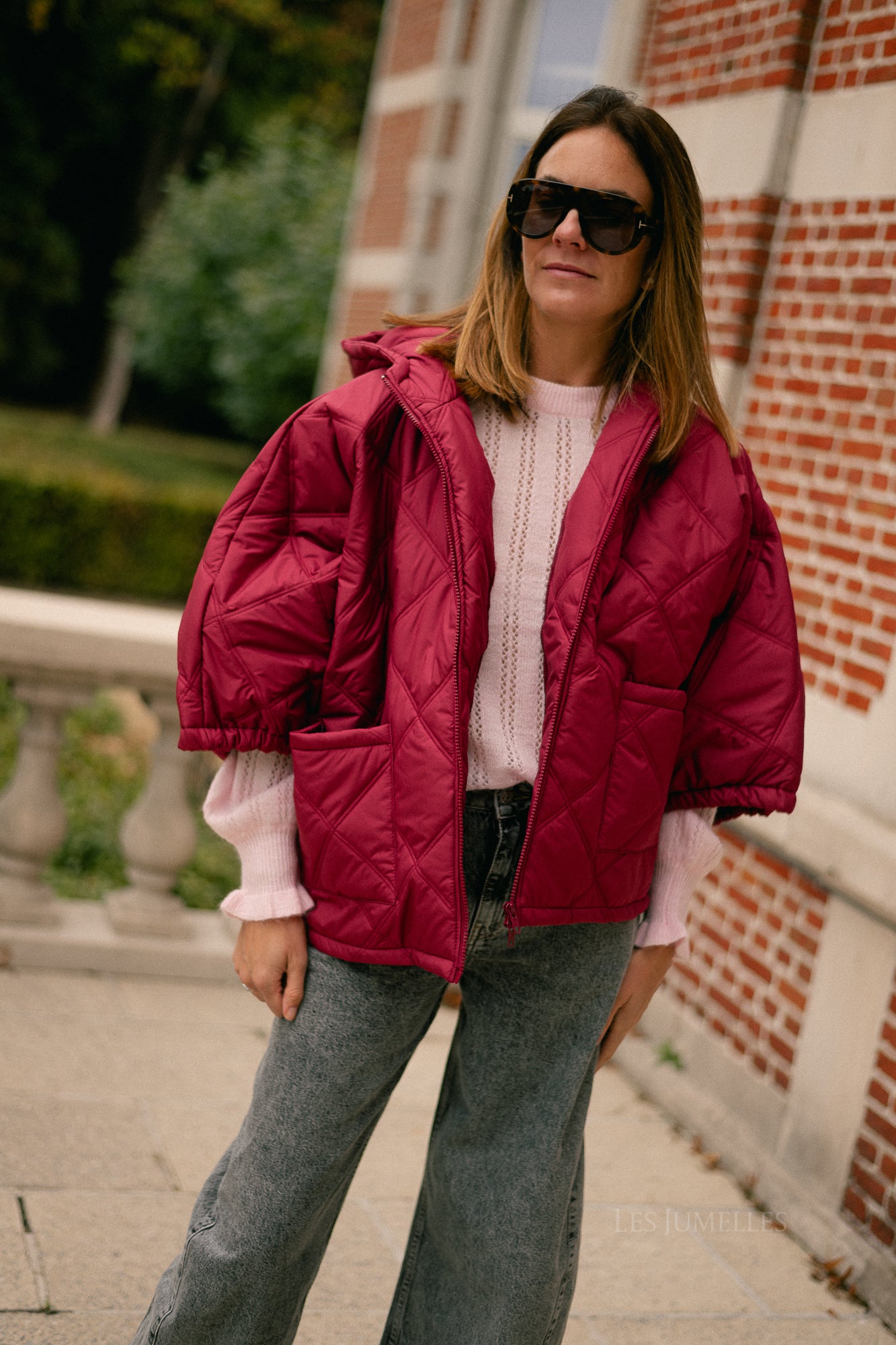Sophie quilted jacket earth red