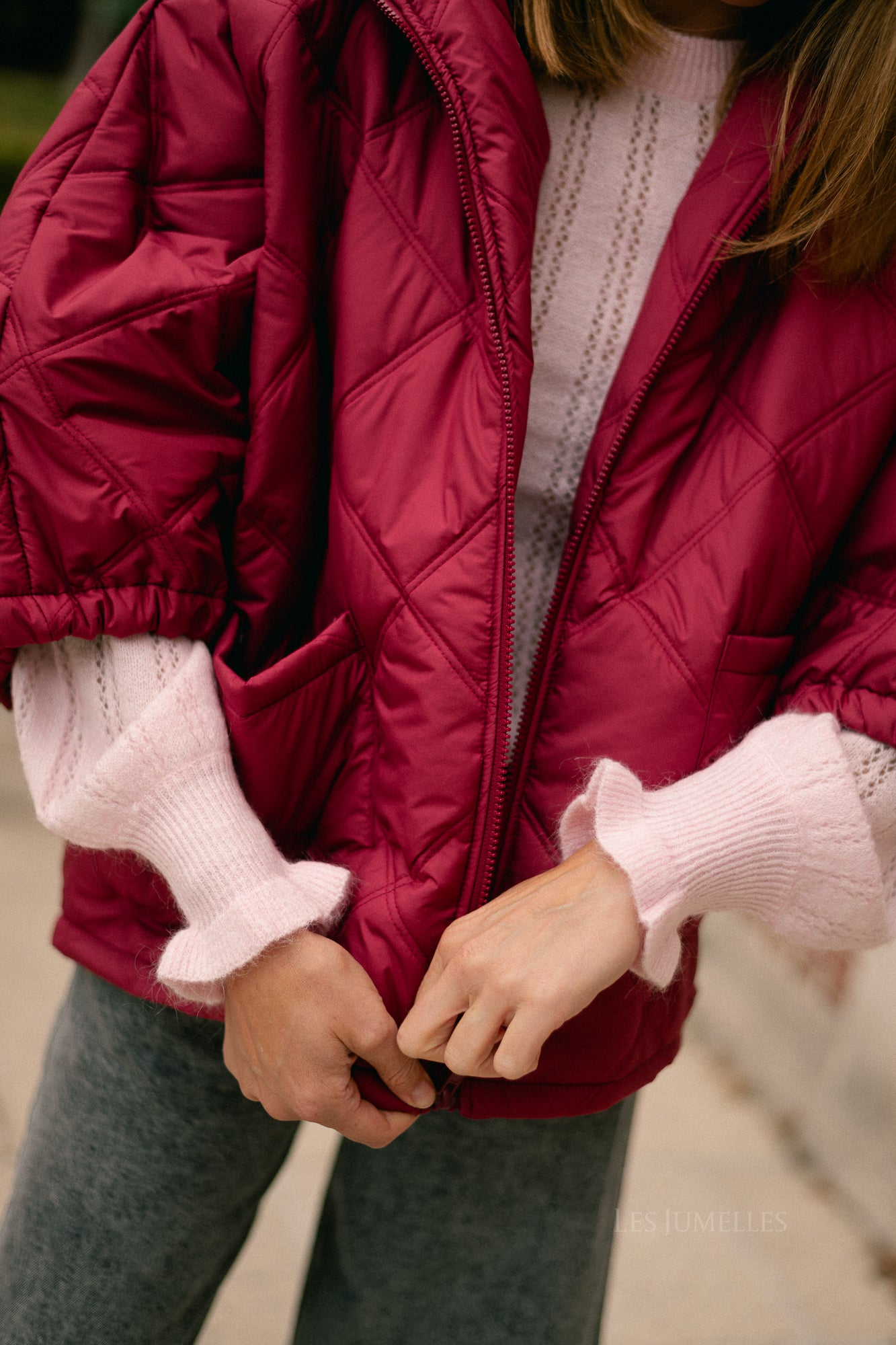 Sophie quilted jacket earth red