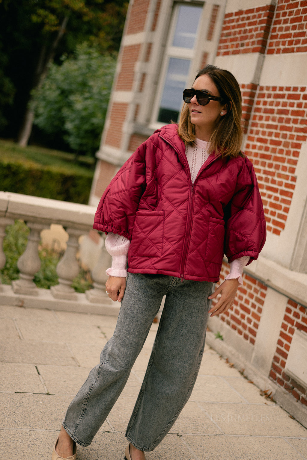 Sophie quilted jacket earth red