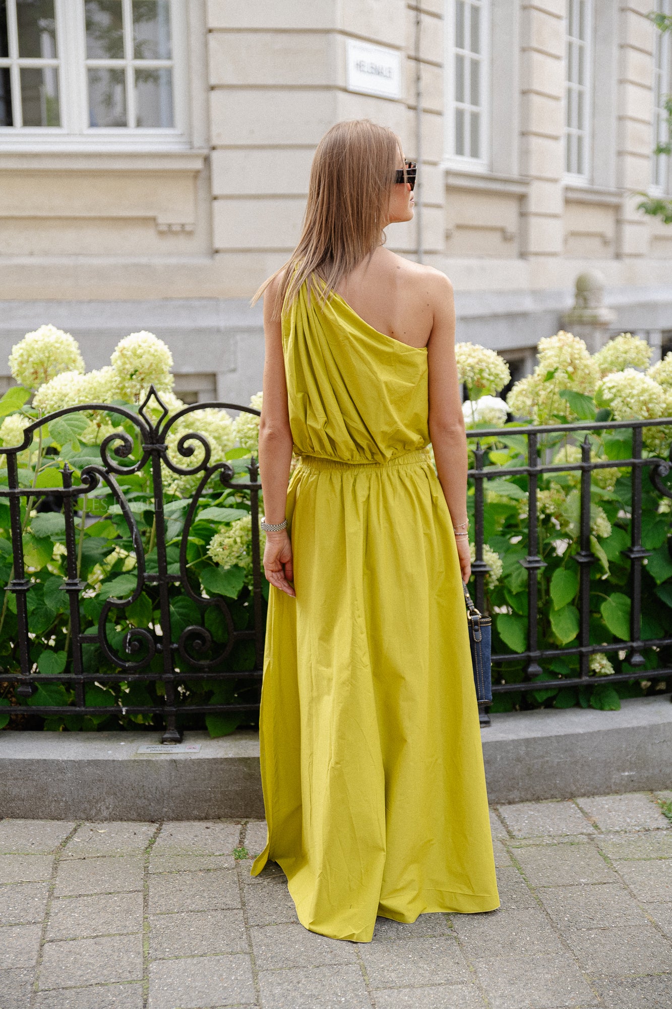 Fran one shoulder top cress groen