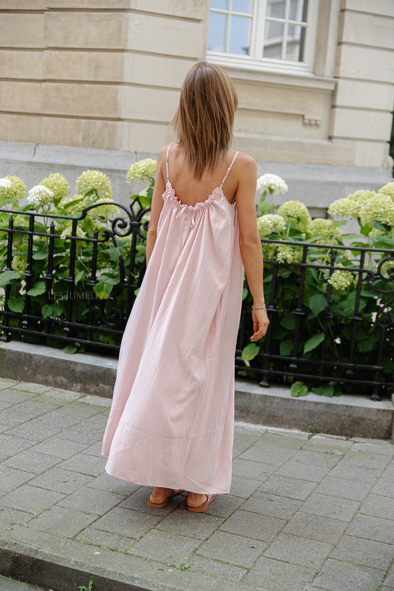 VIKanna robe longue rose fumée