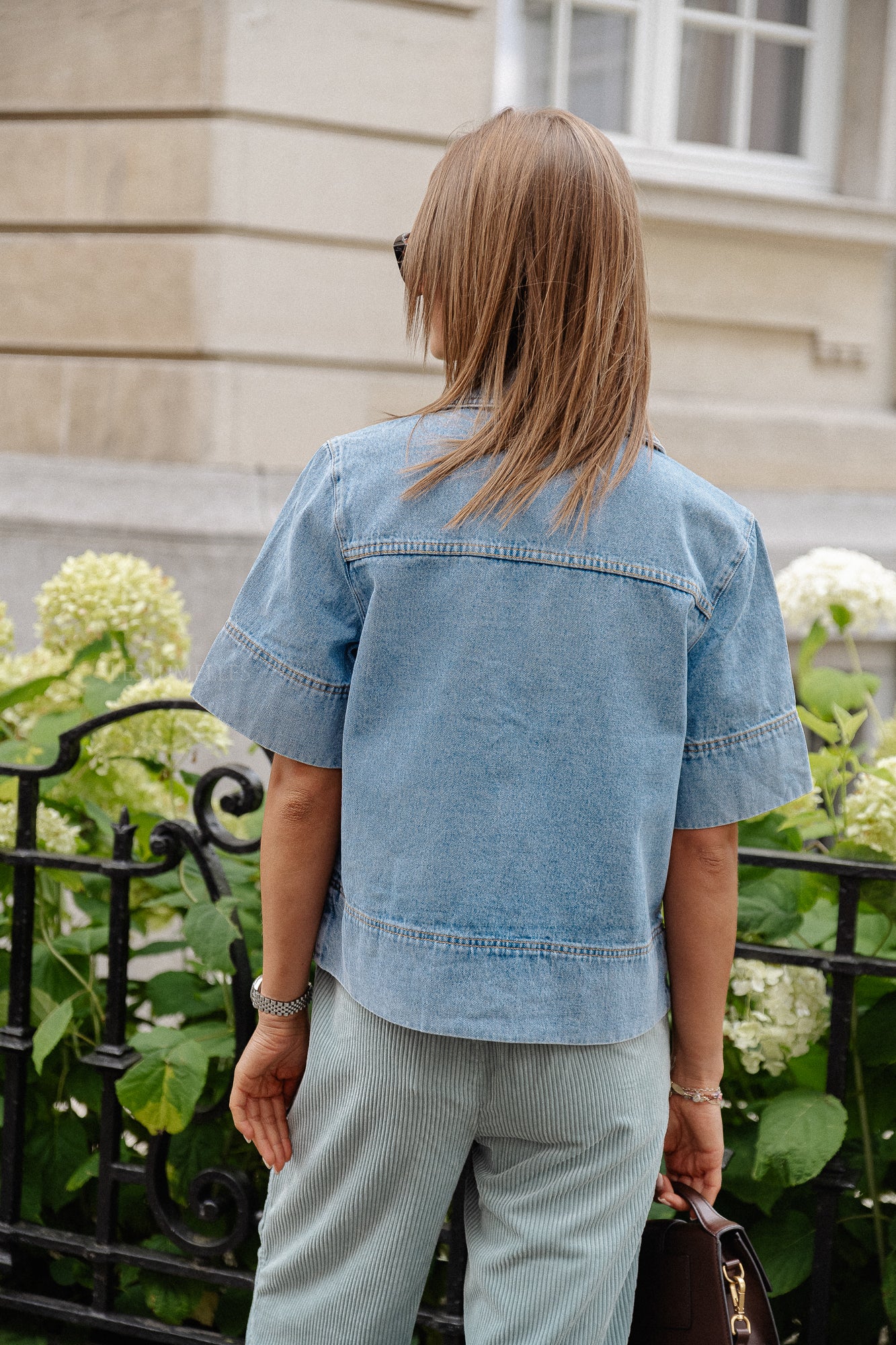 YASLena 2/4 Denim Hemd in Hellblau