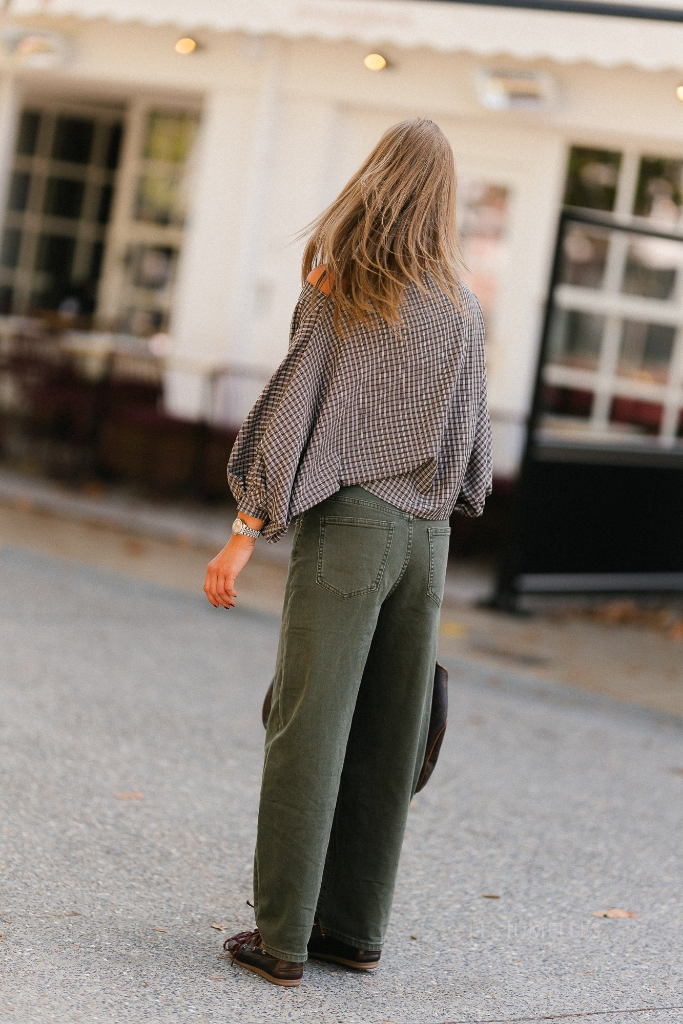 Cosette checkered blouse hot chocolate