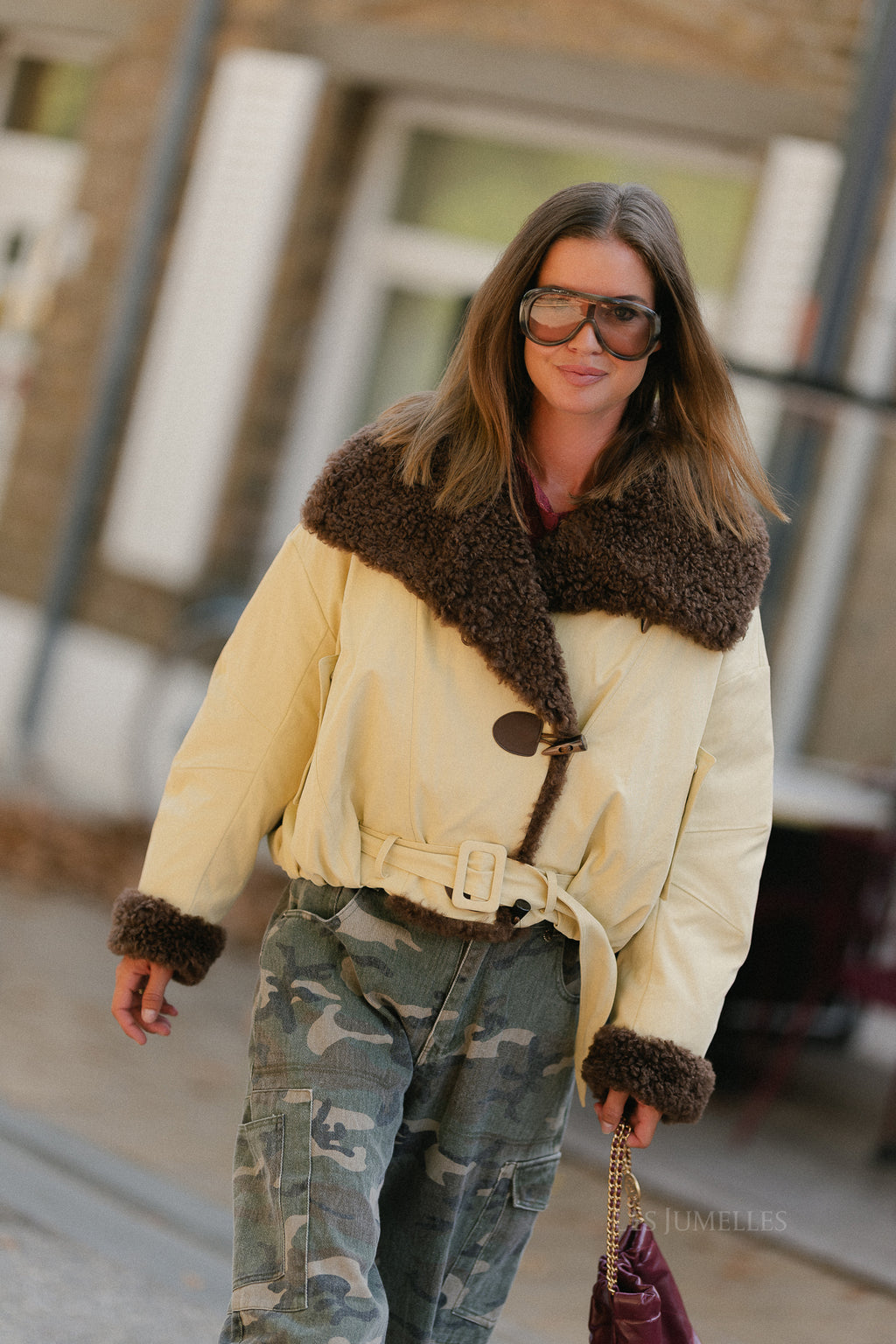 Quinn aviator jacket butter yellow
