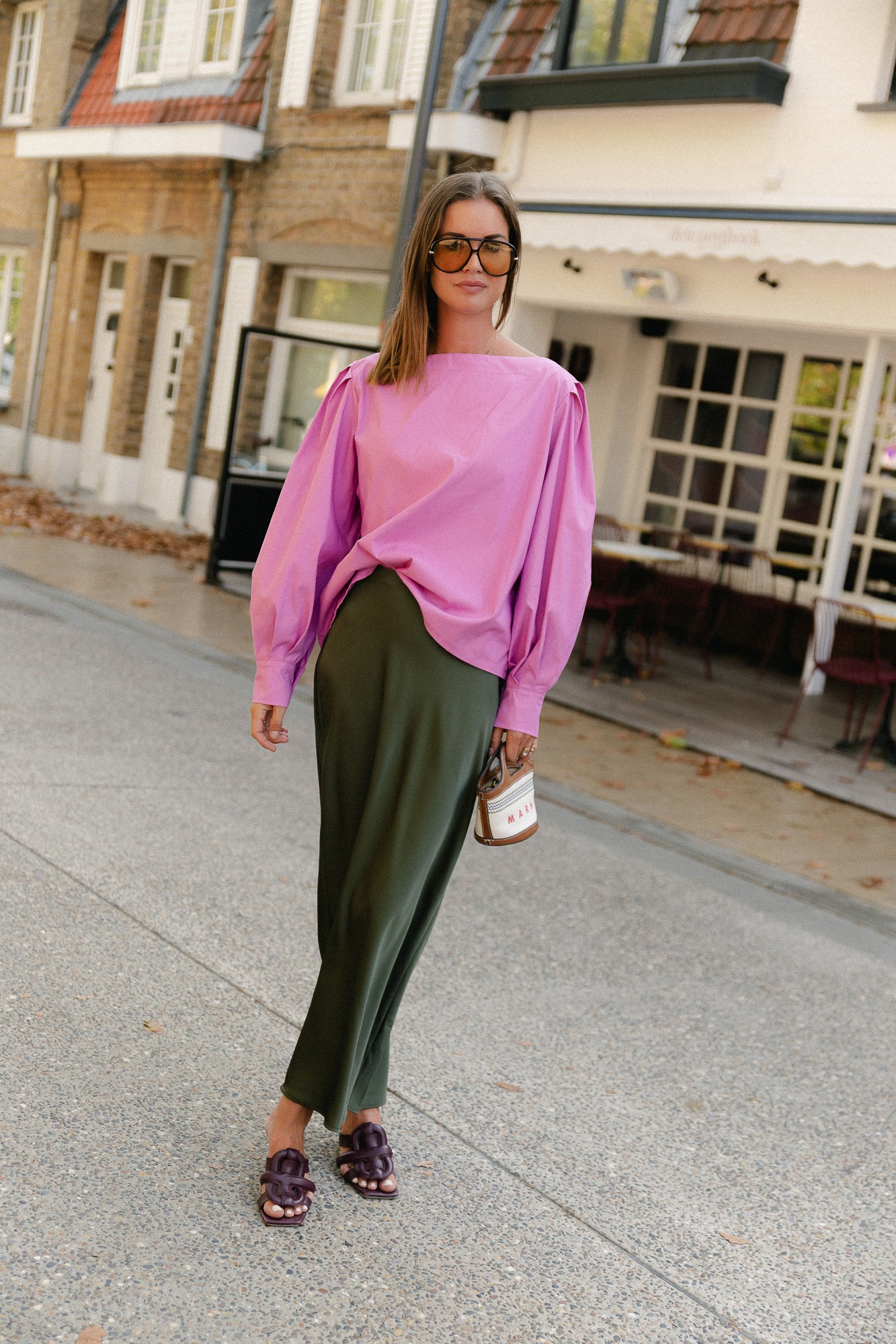 Hannah off-shoulder blouse orchid