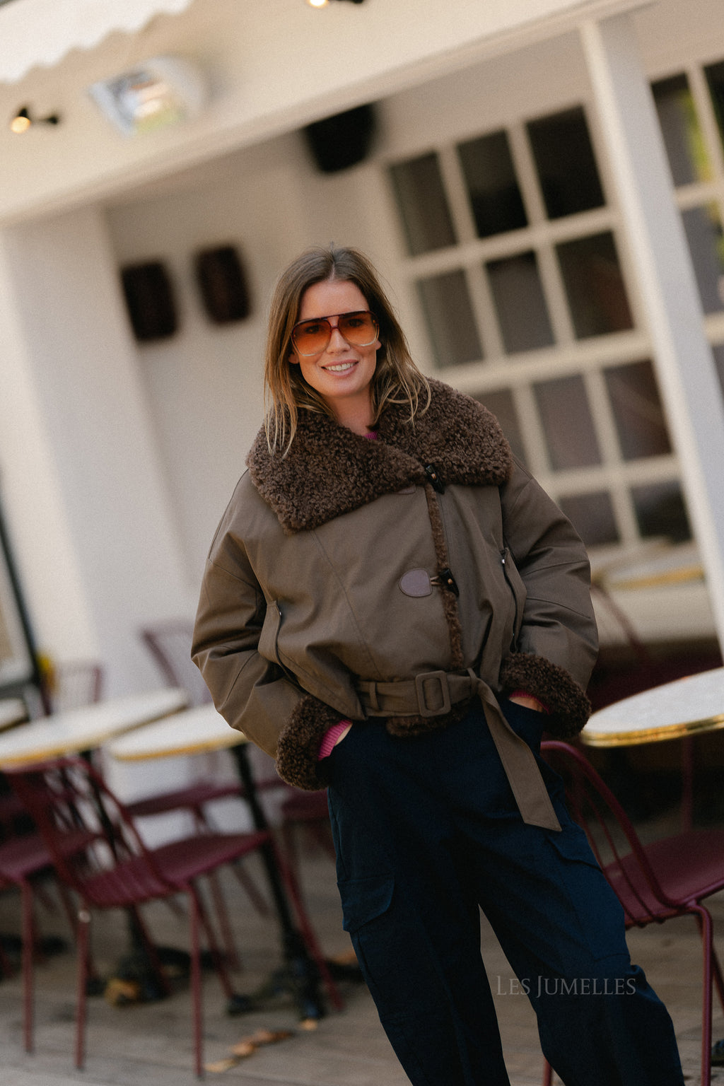 Quinn aviator jacket hot chocolate
