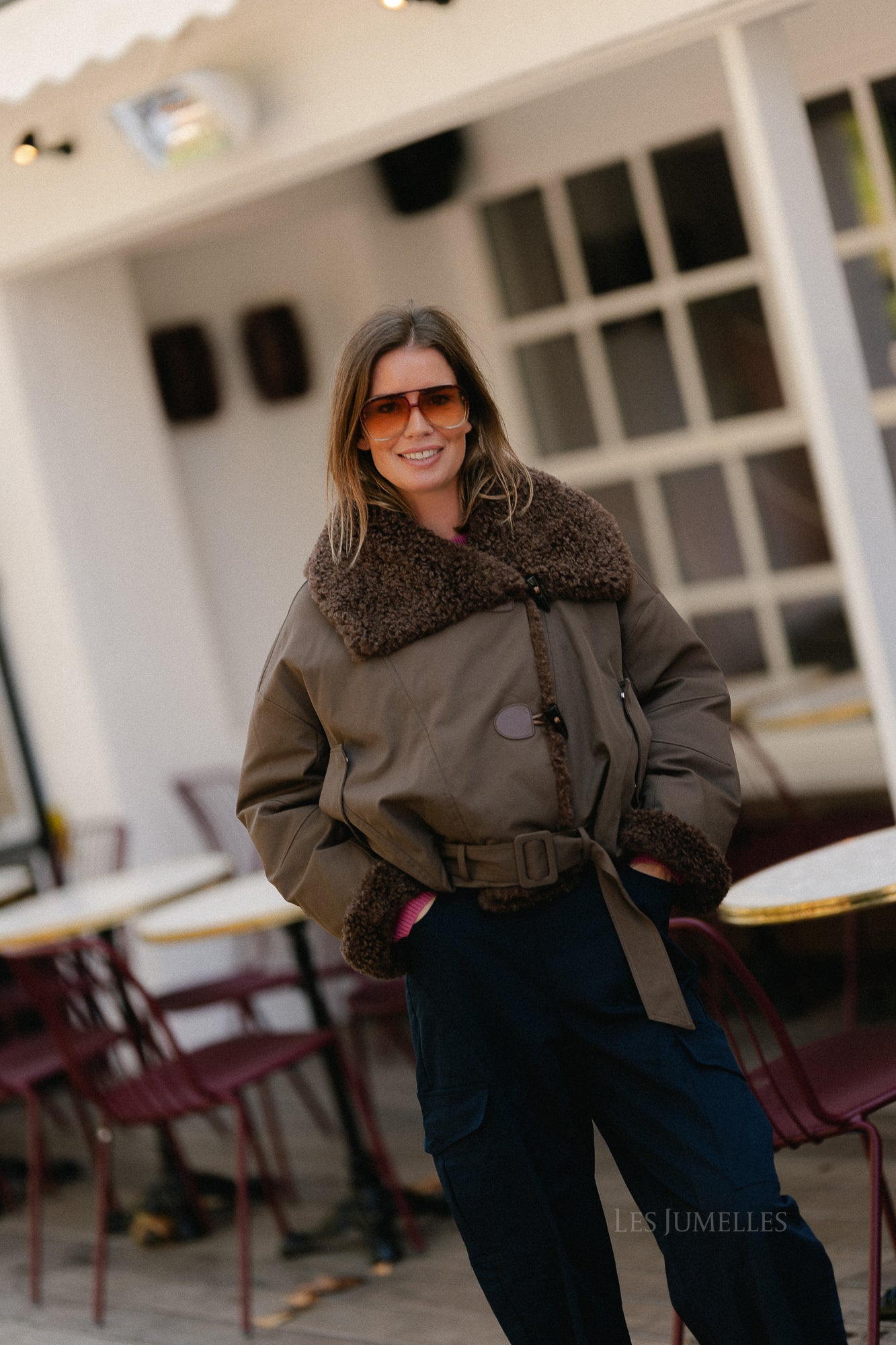 Quinn aviator jacket hot chocolate