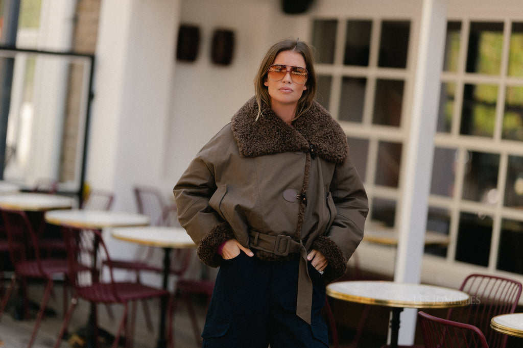 Quinn aviator jacket hot chocolate