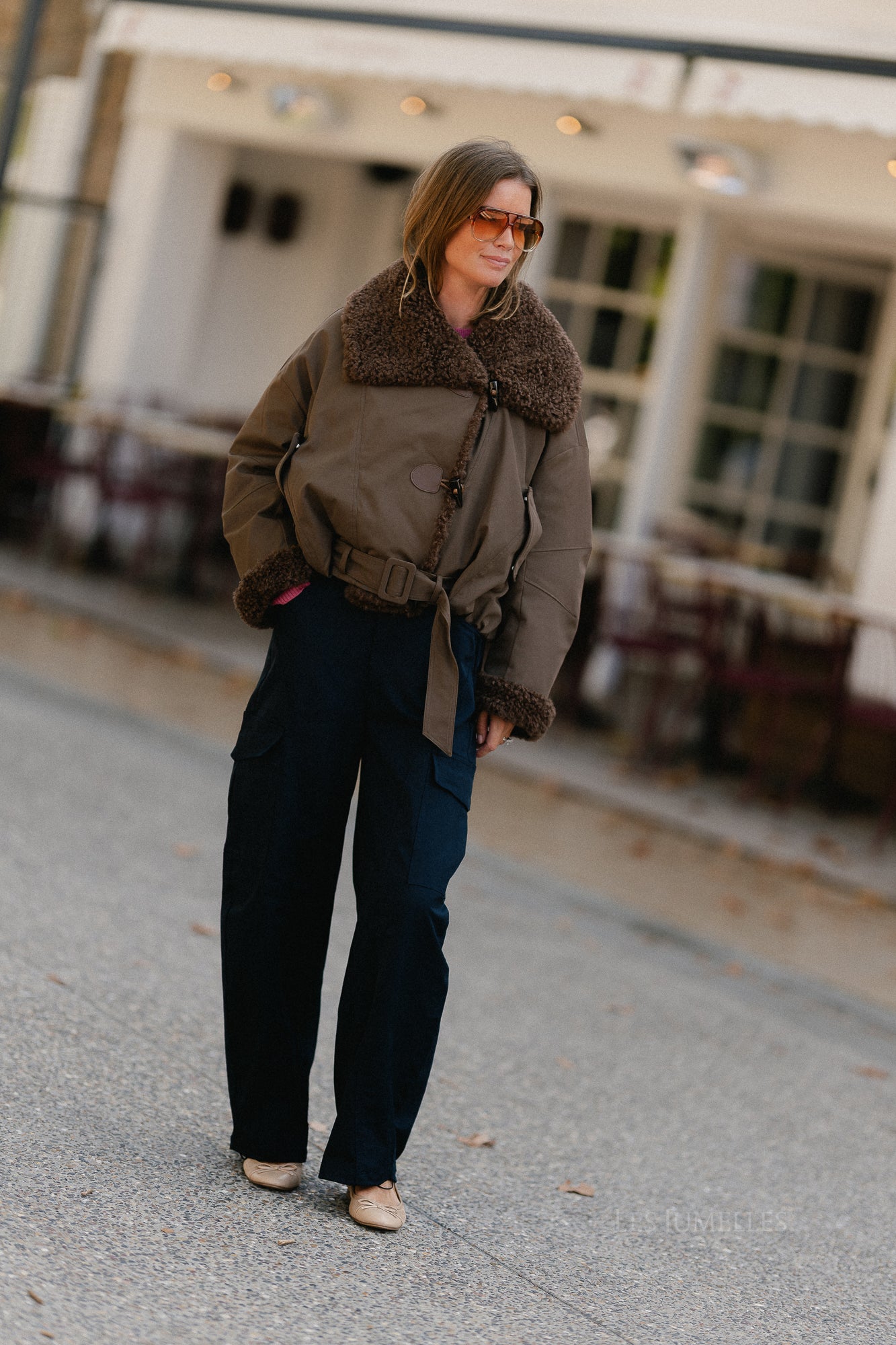 Quinn aviator jacket hot chocolate