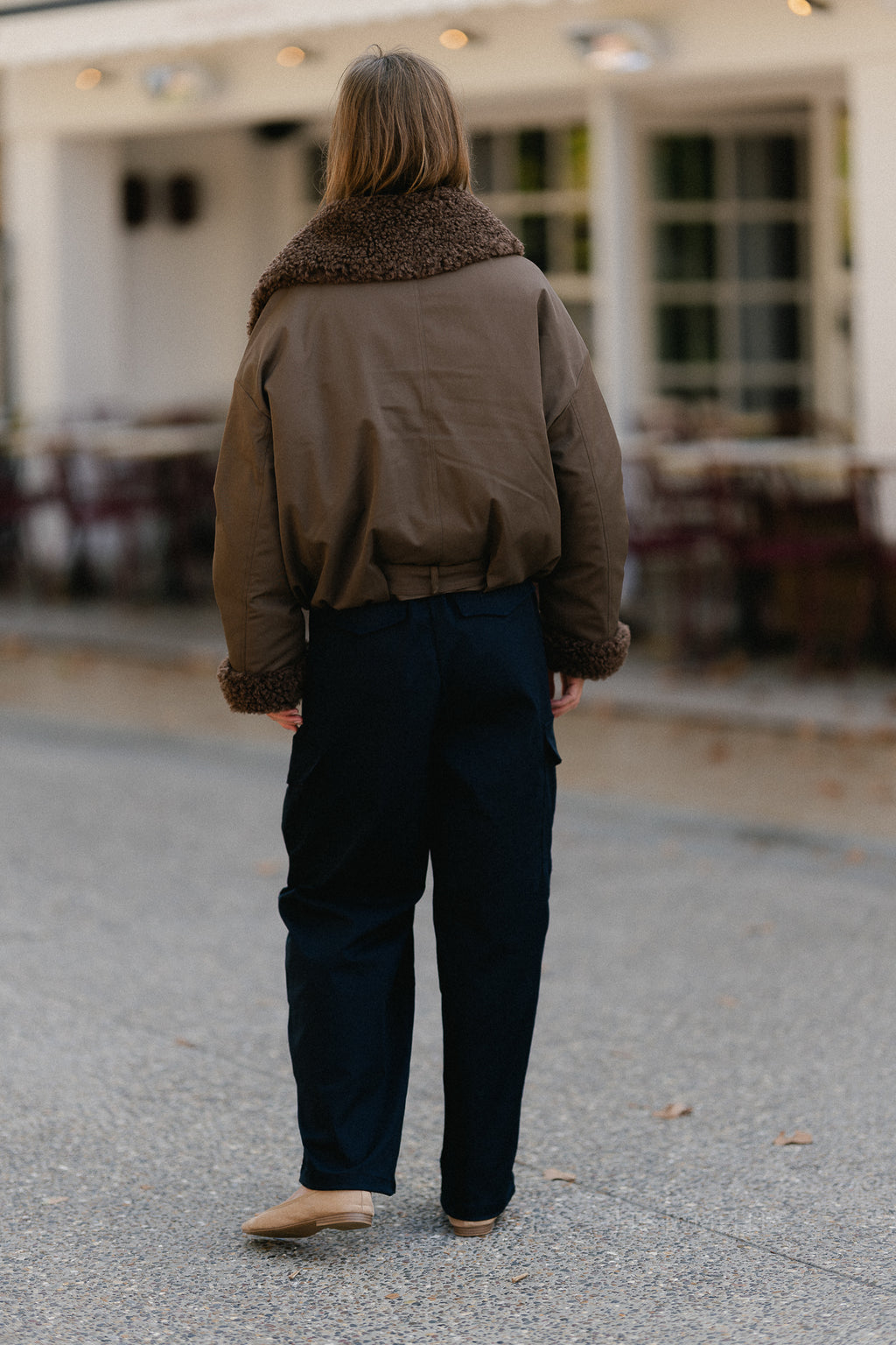 Quinn aviator jacket hot chocolate