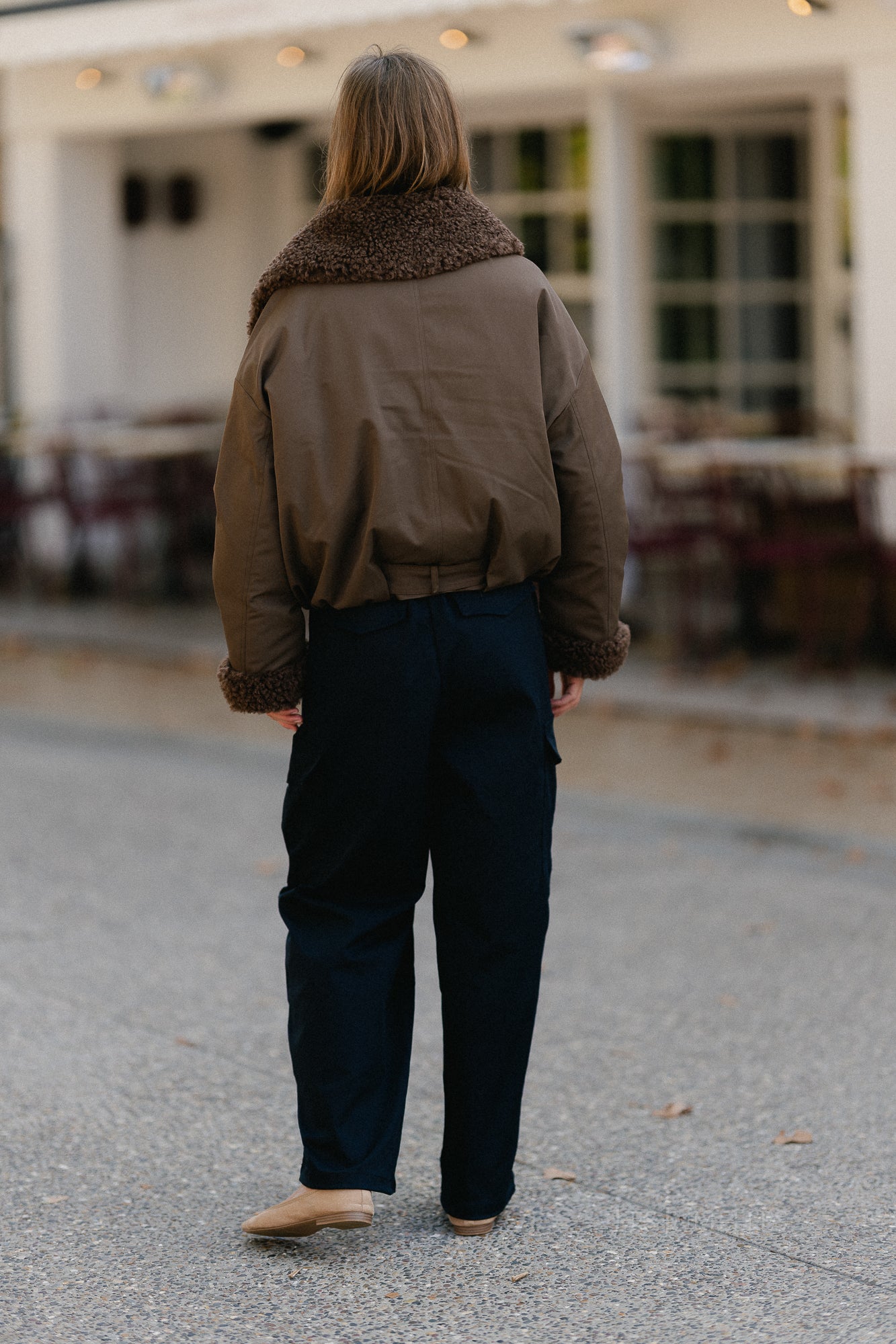 Quinn aviator jacket hot chocolate