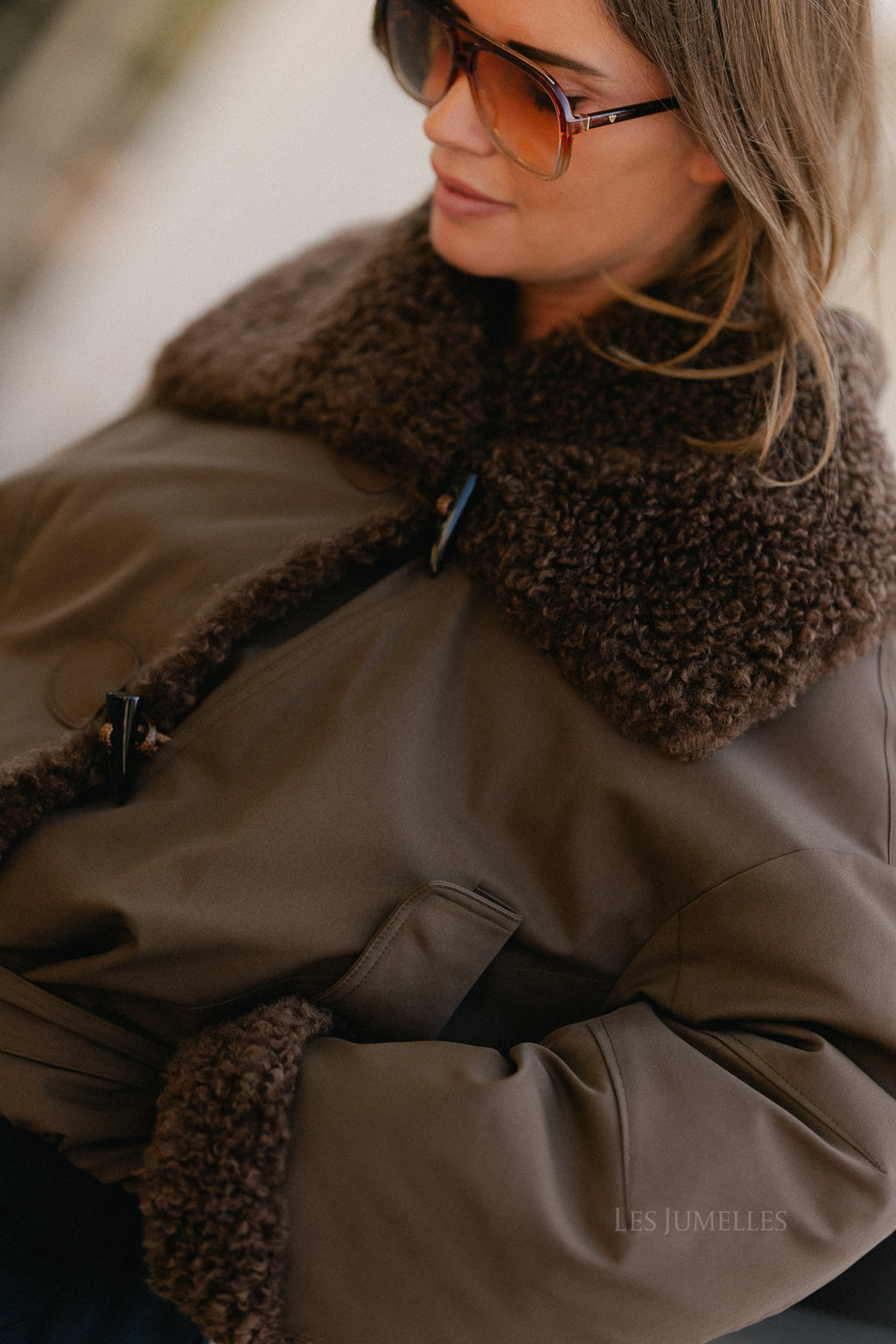Quinn aviator jacket hot chocolate