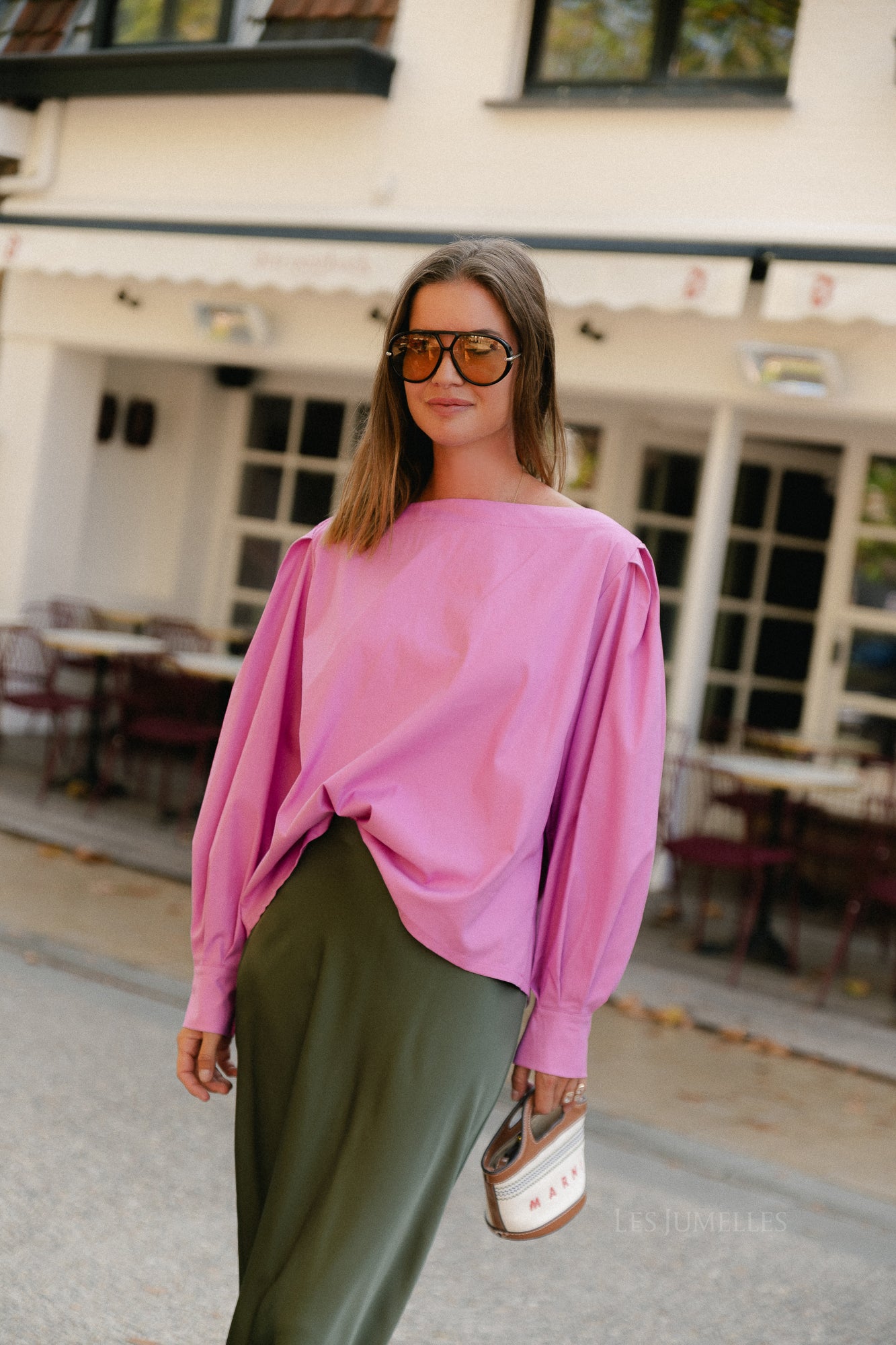 Hannah off-shoulder blouse orchid
