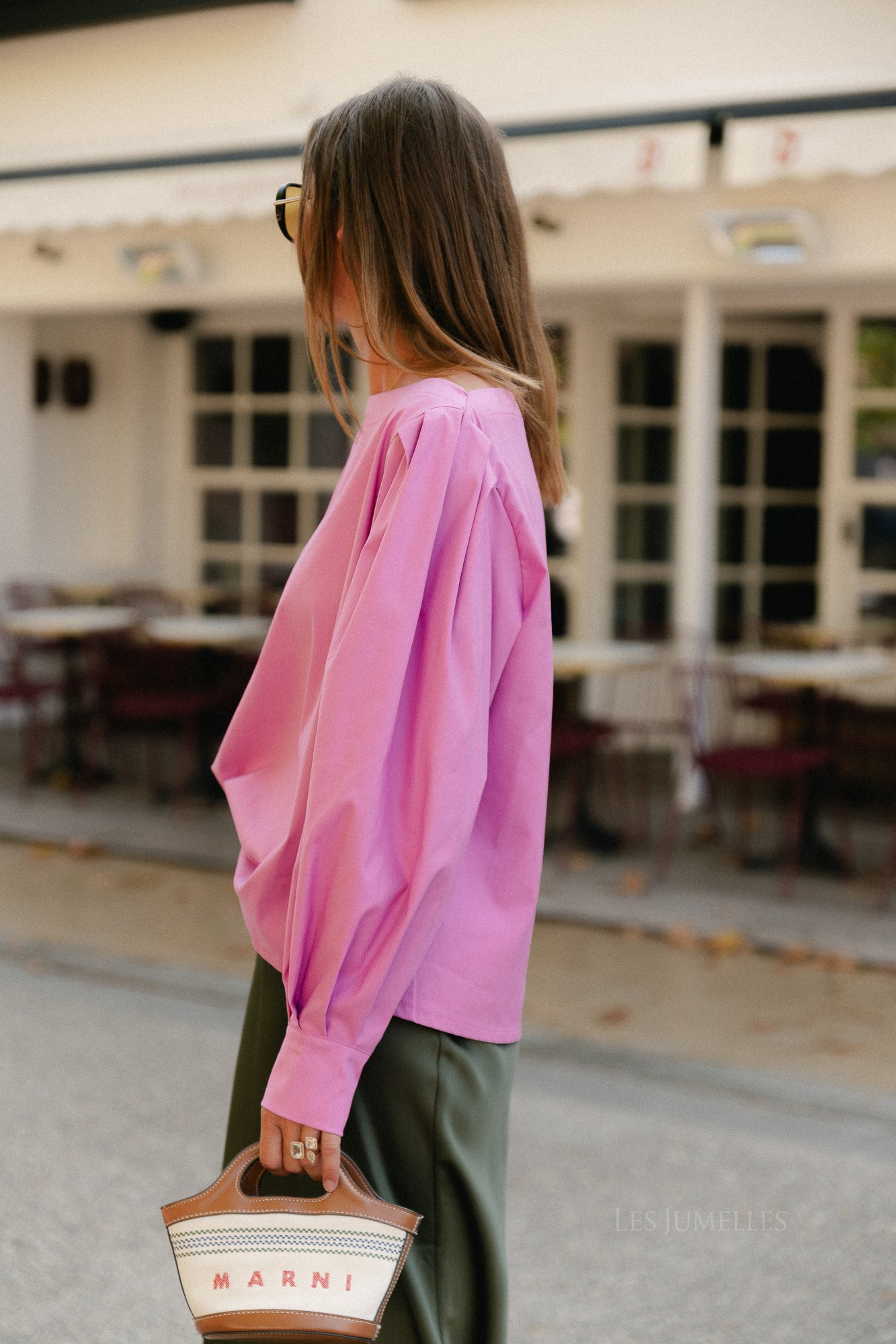 Hannah off-shoulder blouse orchid