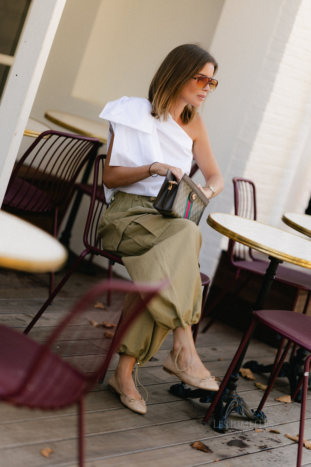Britt one shoulder bow tie top white