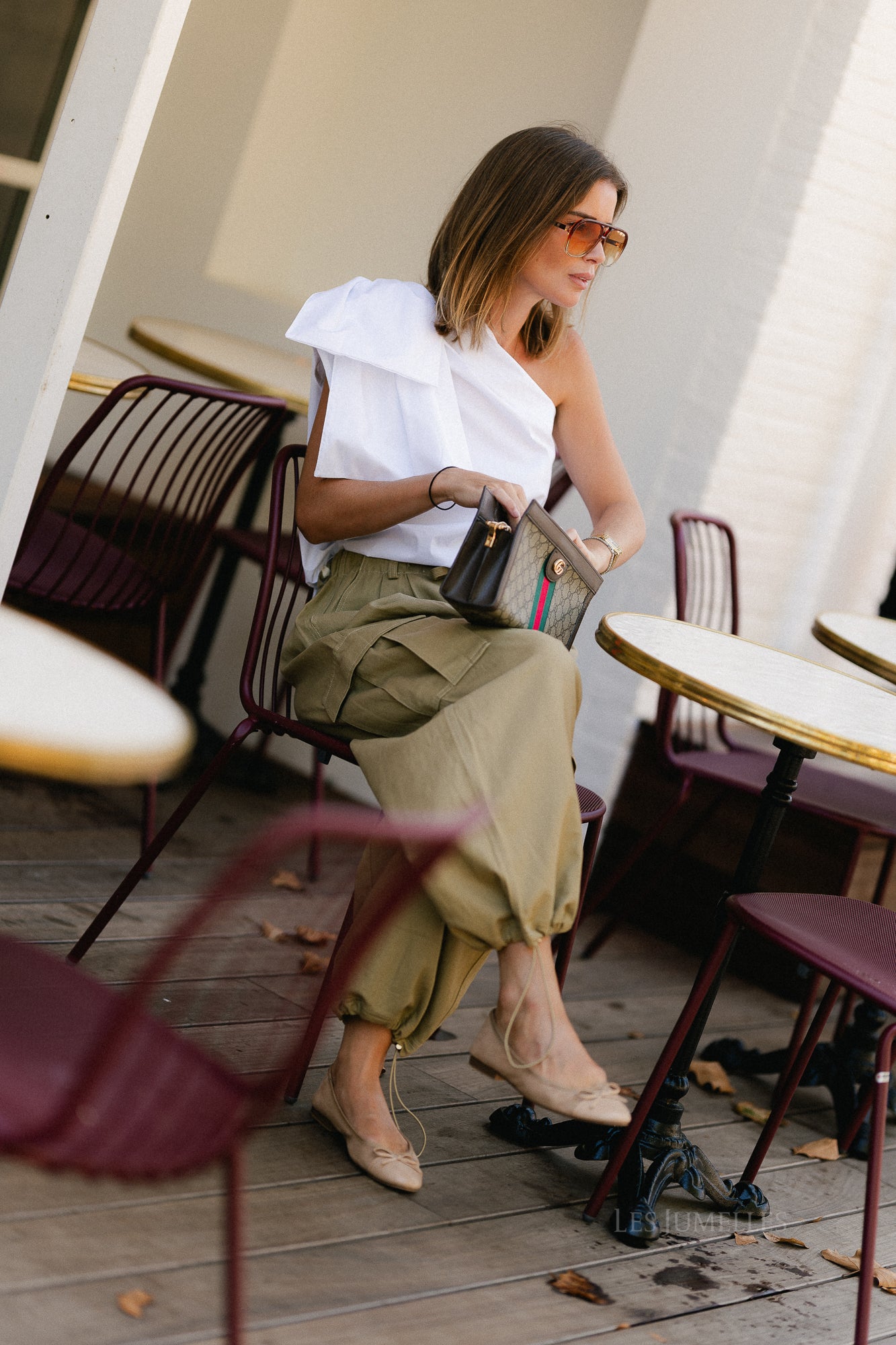 Britt one shoulder bow tie top white