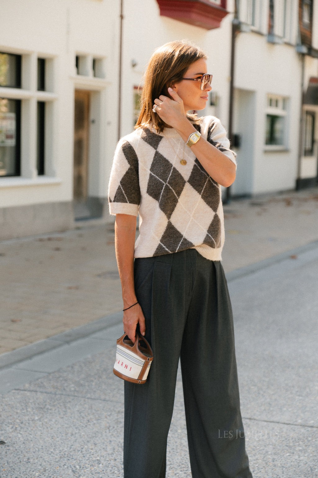 YASJohi SS wool blend pullover oatmeal/taupe gray