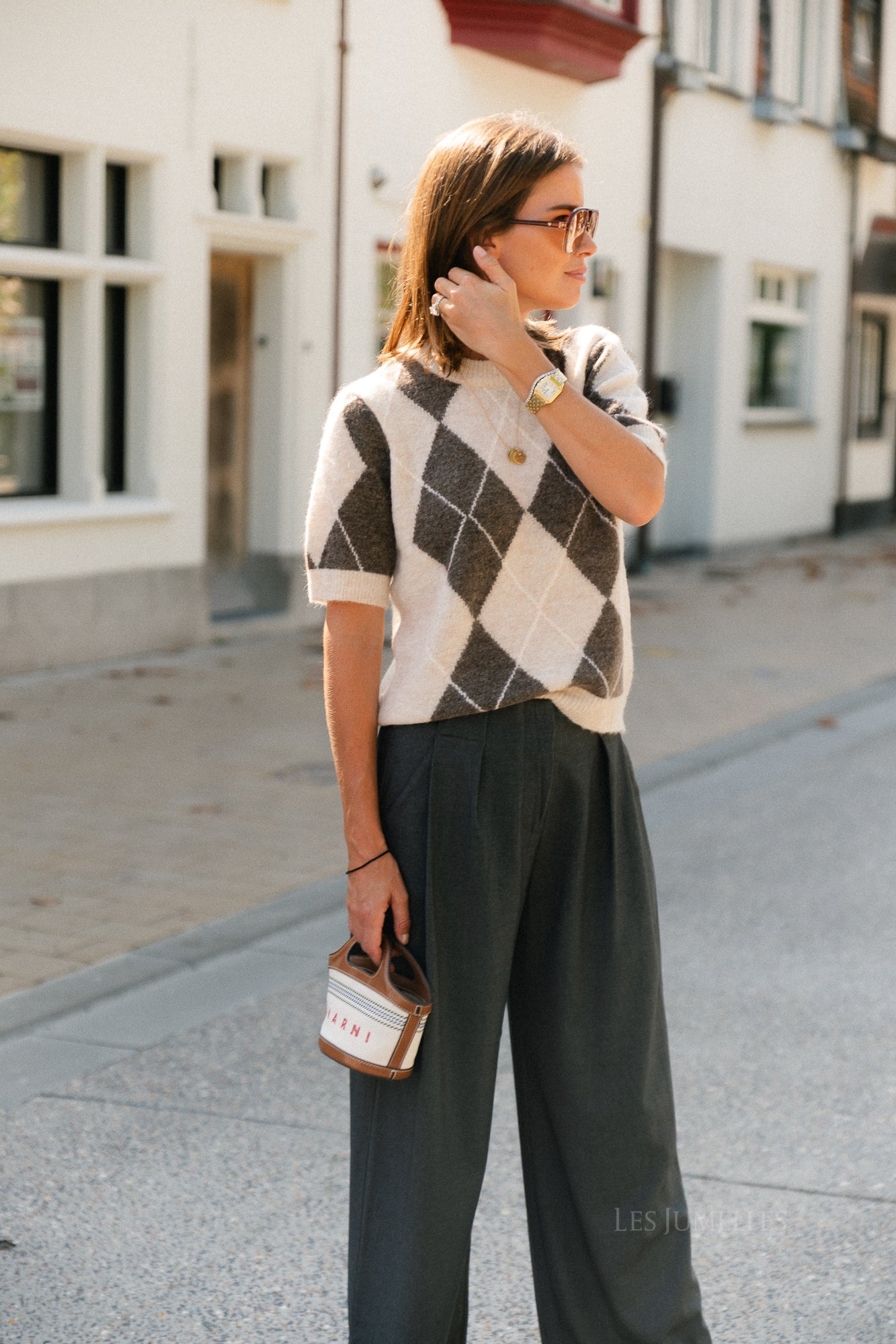 YASJohi SS wool blend pullover oatmeal/taupe gray