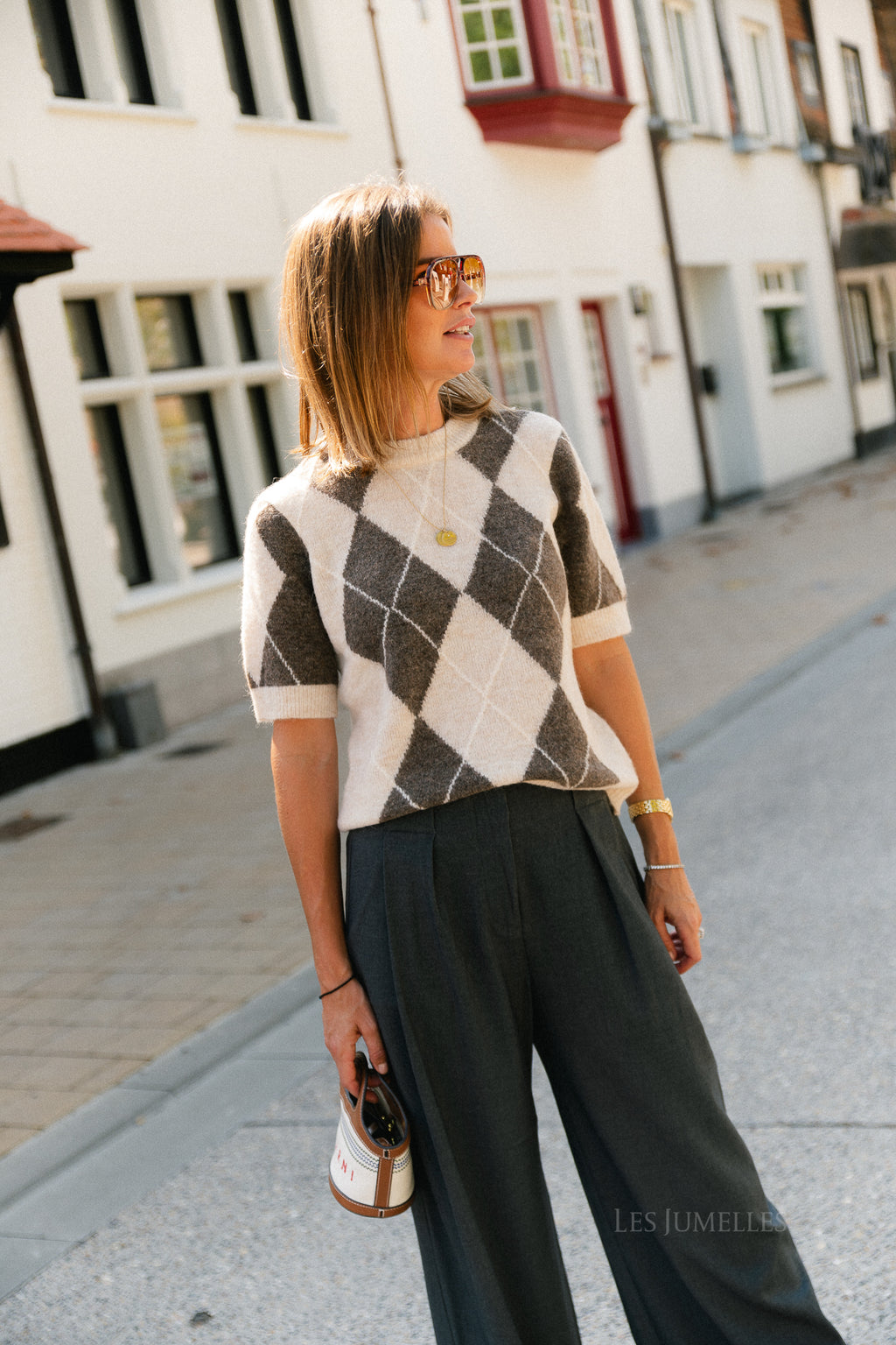 YASJohi SS wool blend pullover oatmeal/taupe gray
