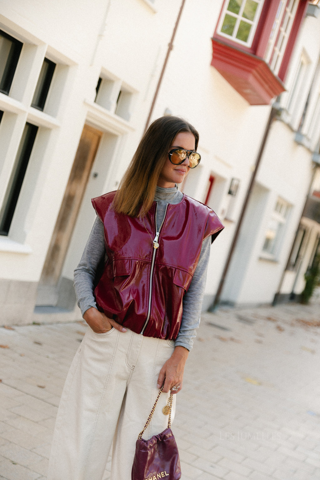 Scarlett SL PU jacket cherry red