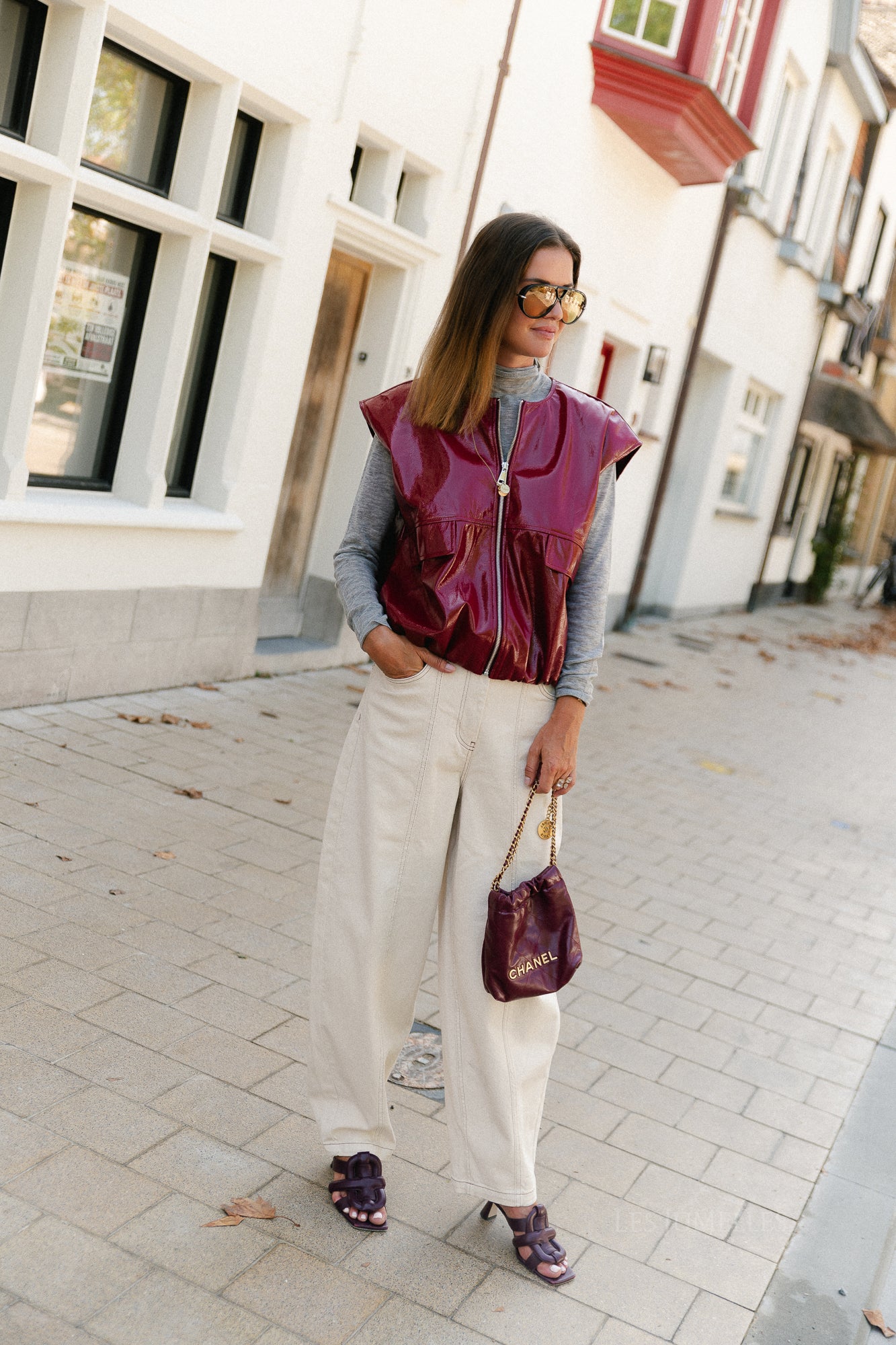 Scarlett SL PU jacket cherry red